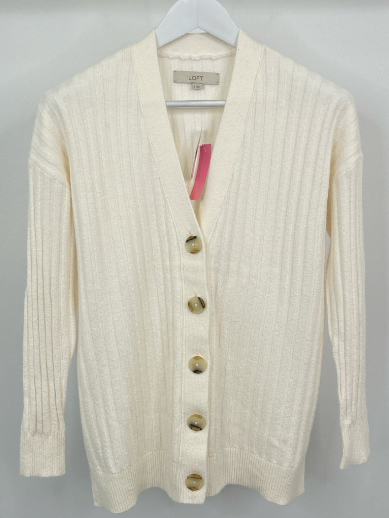 LOFT Women Size S Cream Cardigan