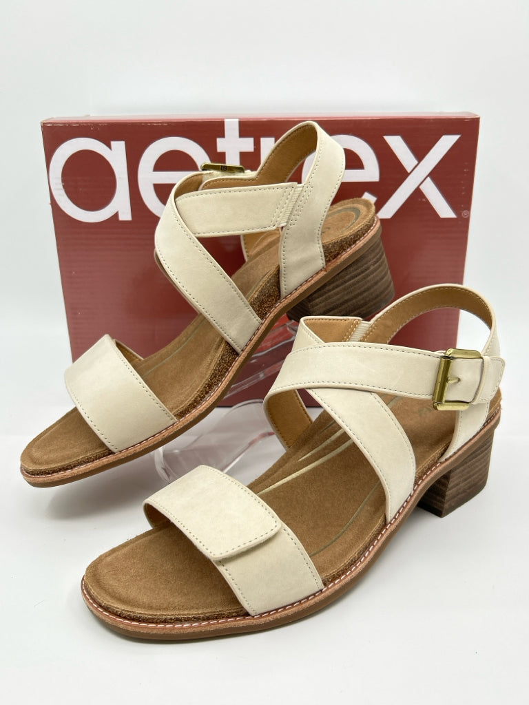 AETREX Size 10 Ivory Kristin Women's Sandal NIB