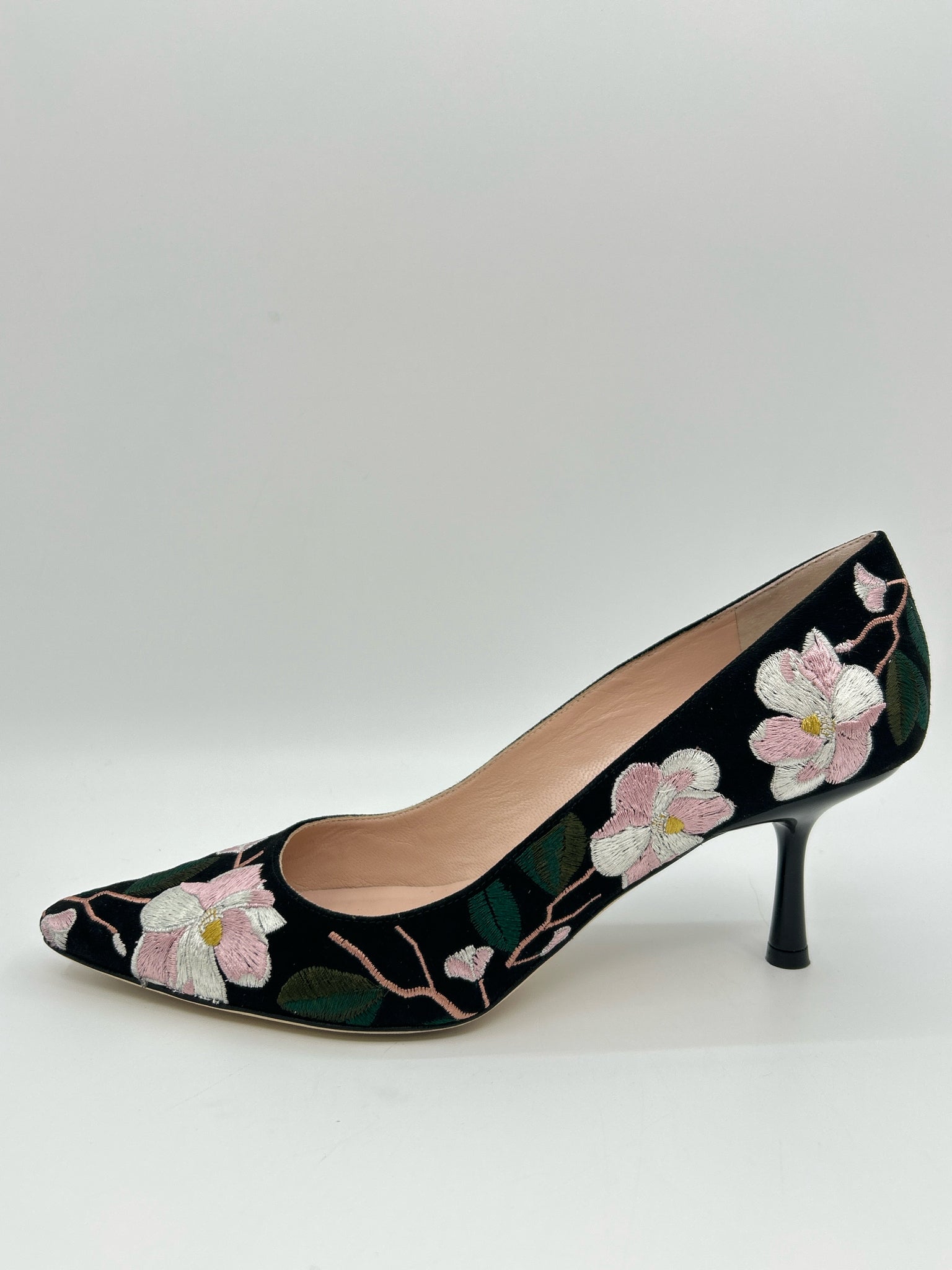 KATE SPADE Size 8M Black Floral Women Pumps