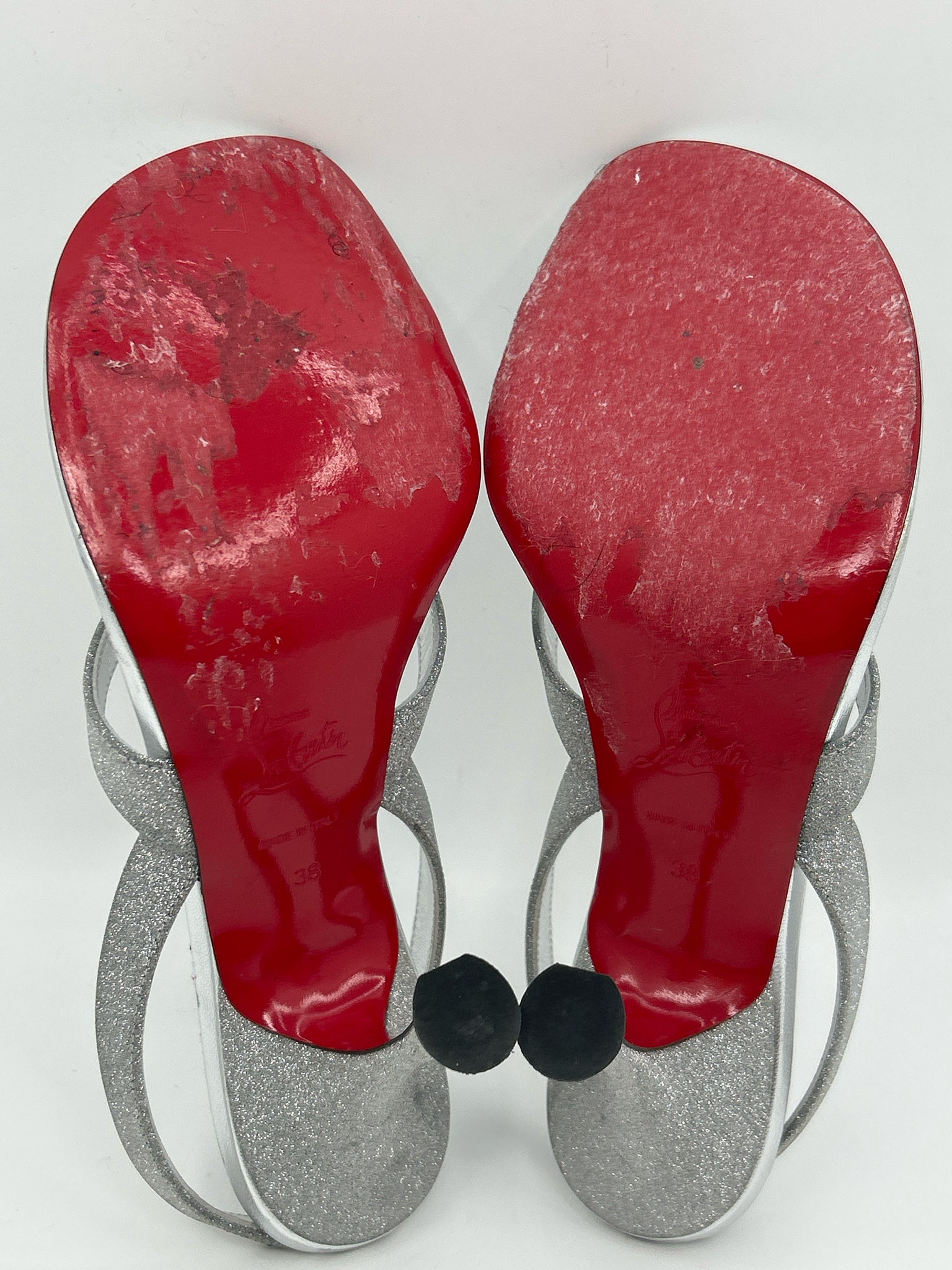 CHRISTIAN LOUBOUTIN Size 38 Silver Women Sandal