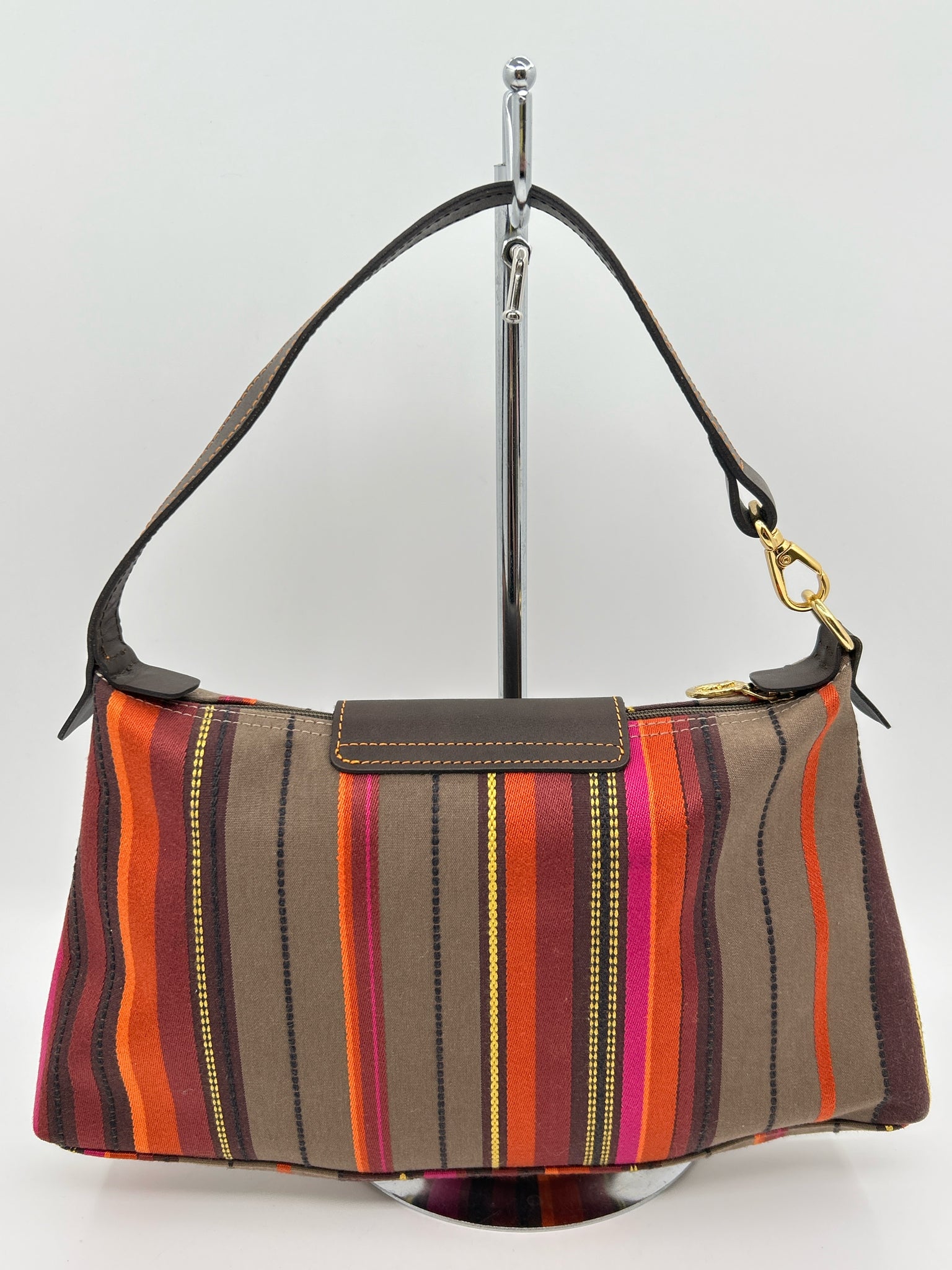 LONGCHAMP Brown Striped Women Purse