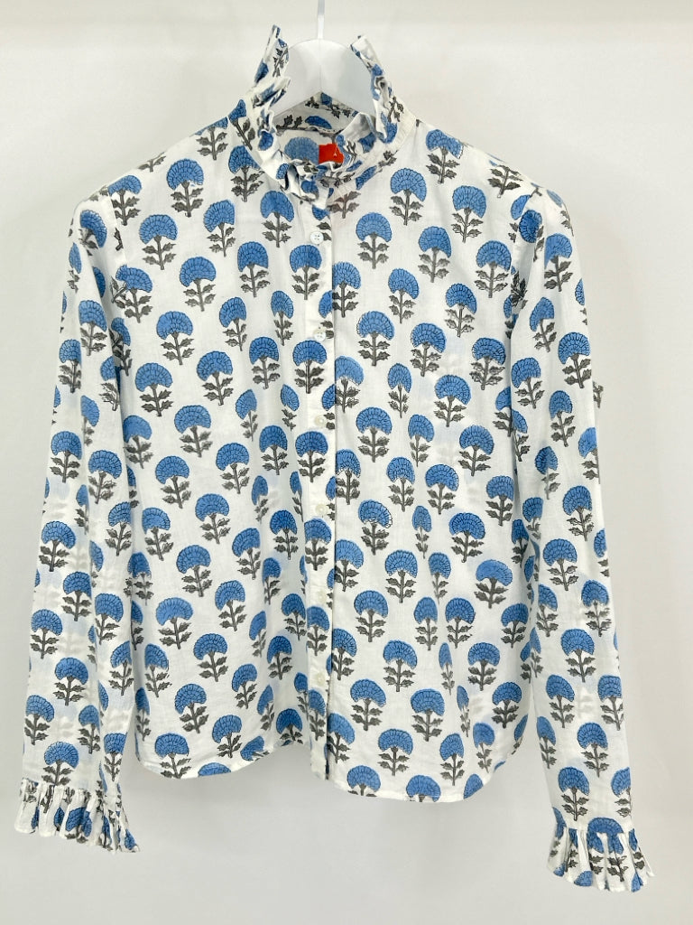 SAULE PARC Size S Women's WHITE AND BLUE Shirt