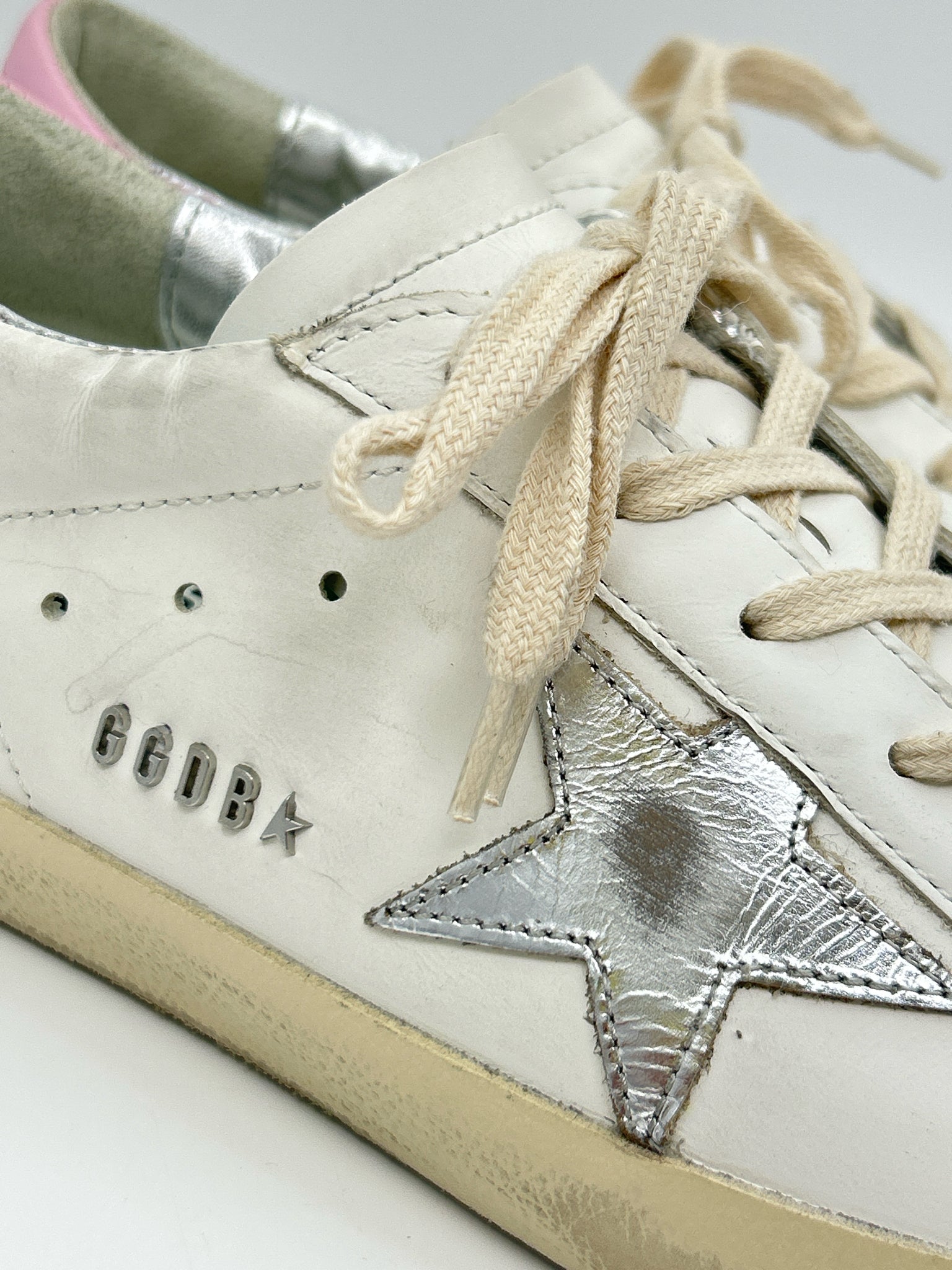 GOLDEN GOOSE Size 40/10 White and PINK Women Sneakers