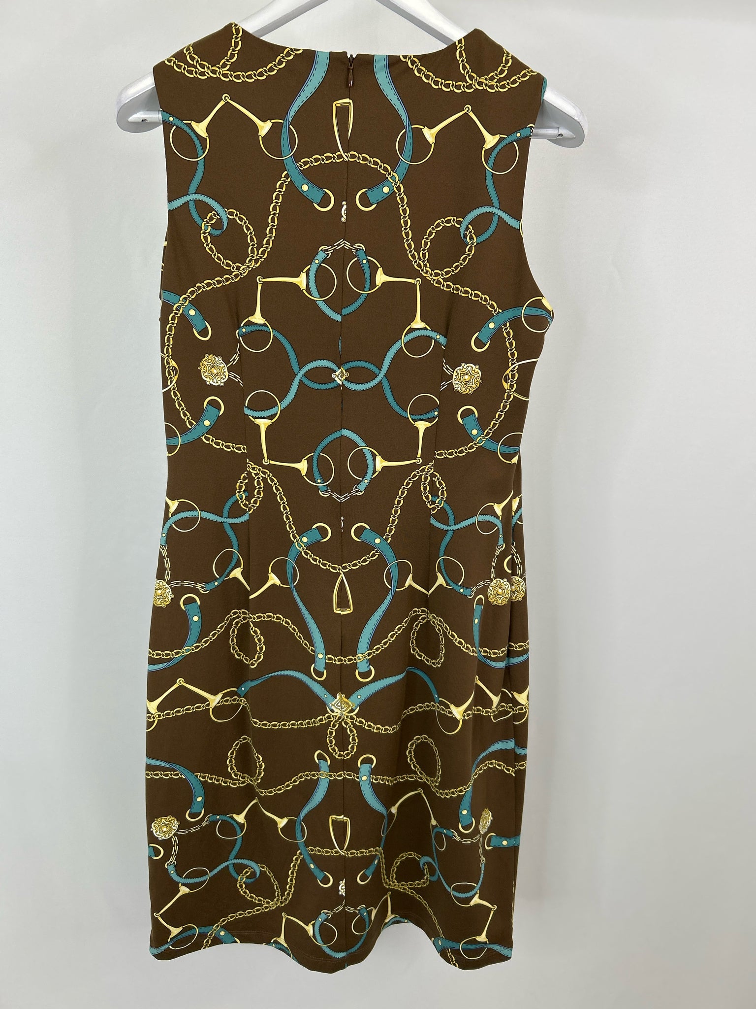 J. McLaughlin Size L Brown Print Women Dress