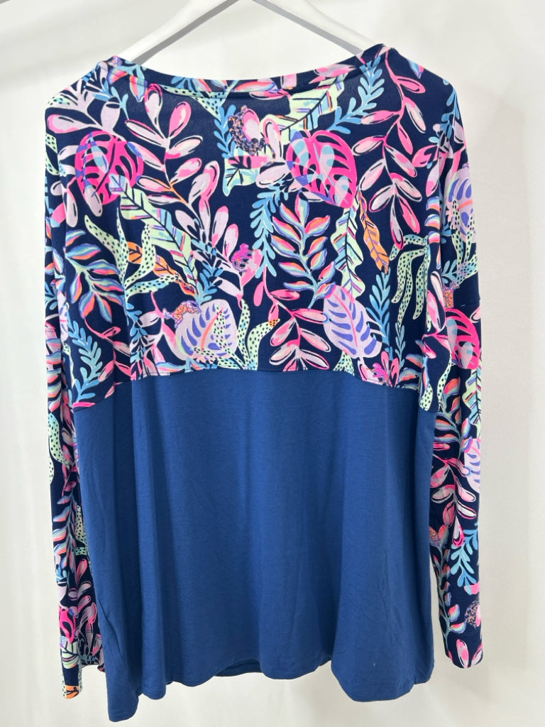 LILLY PULITZER Size XXL Navy and Pink Top NWT