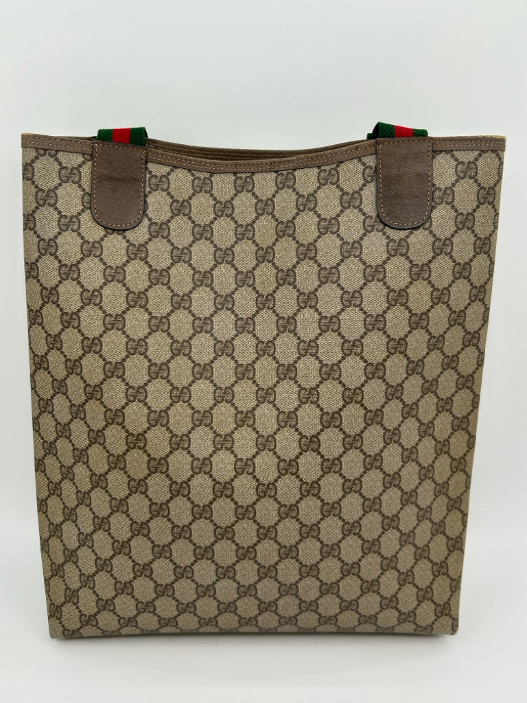GUCCI Sherry Line Tote Brown Print Women's Purse
