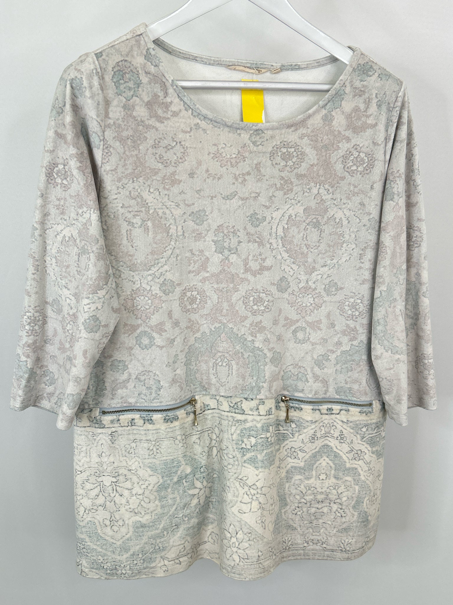 SOFT SURROUNDINGS Size M GREY PRINT Women Tunic