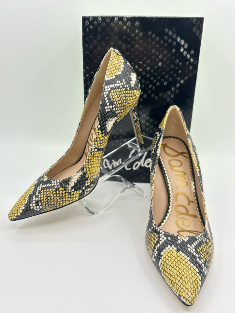 SAM EDELMAN Size 8M Black and yellow Pumps