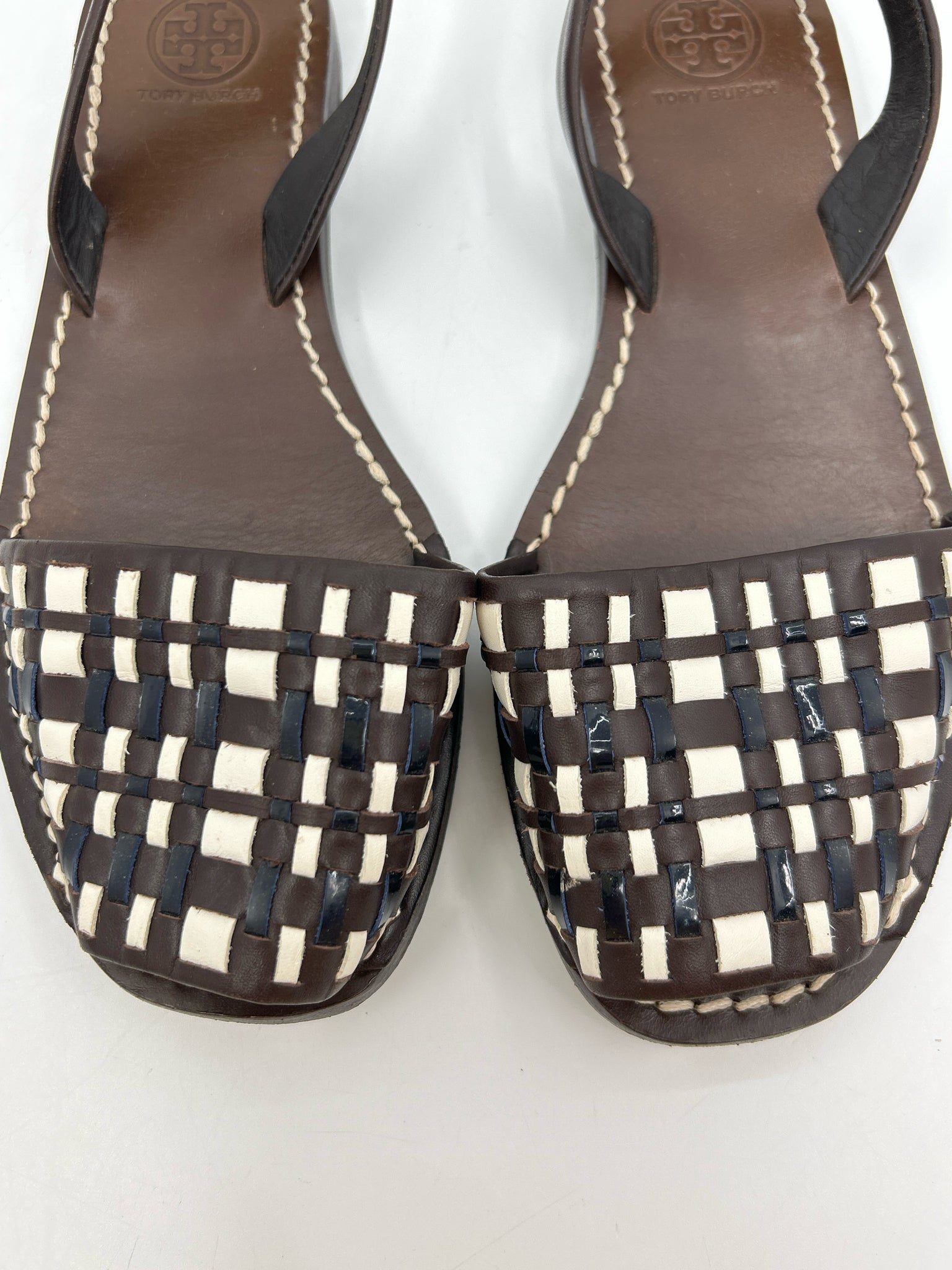 TORY BURCH Size 7.5M DARK BROWN Women Sandal
