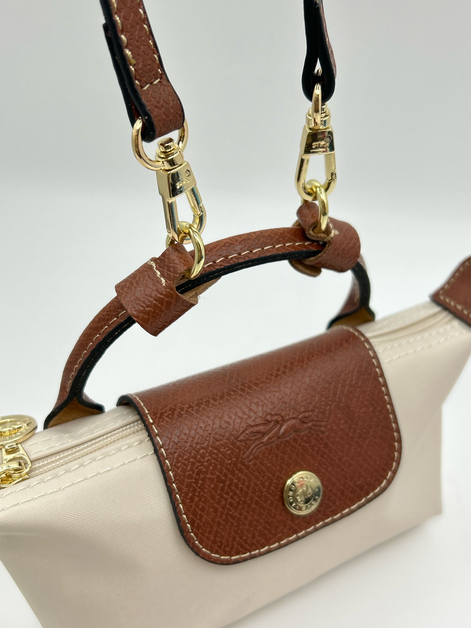 LONGCHAMP IVORY AND BROWN Women Purse