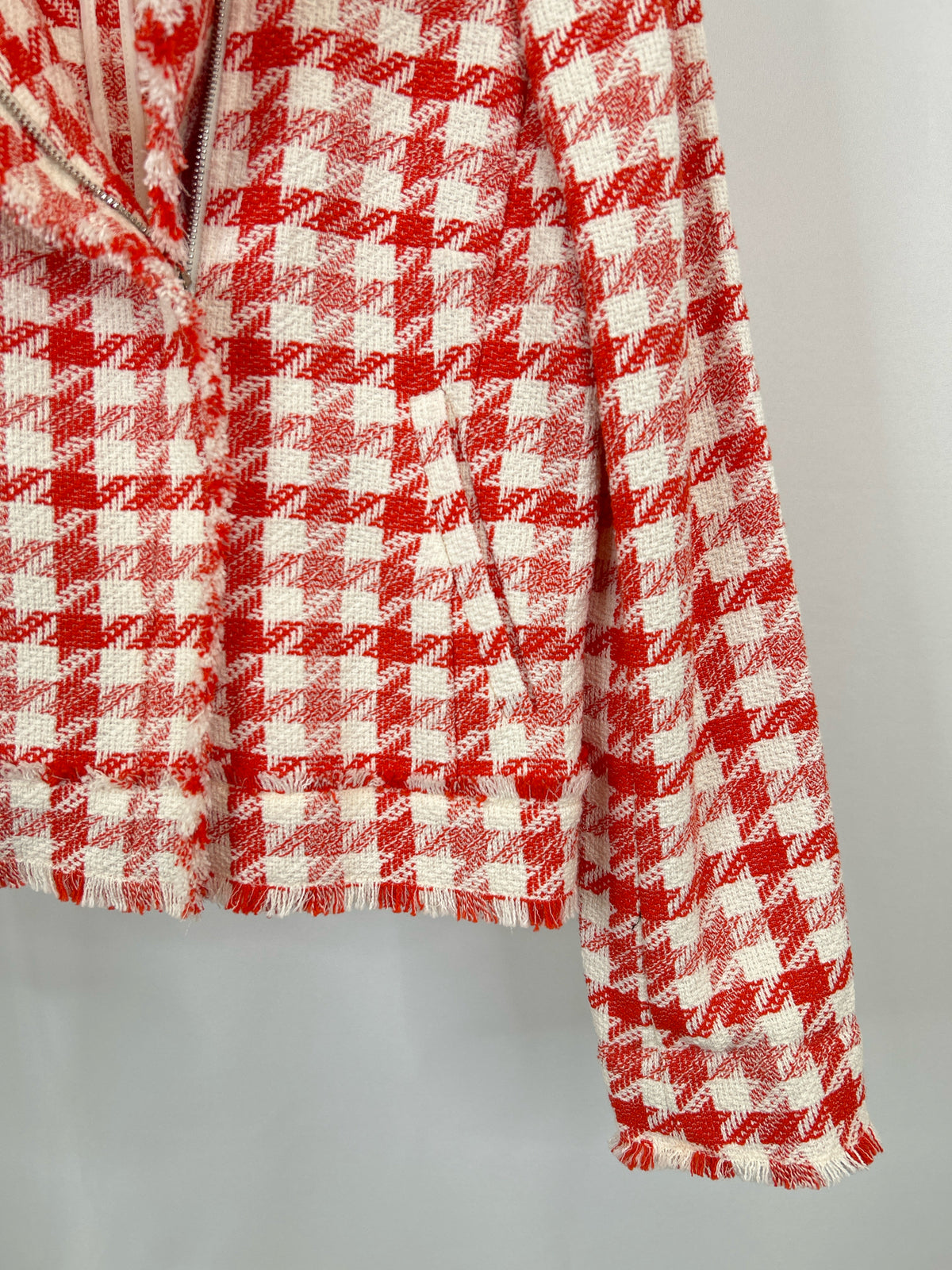ANN TAYLOR Size L red & white Women Blazer