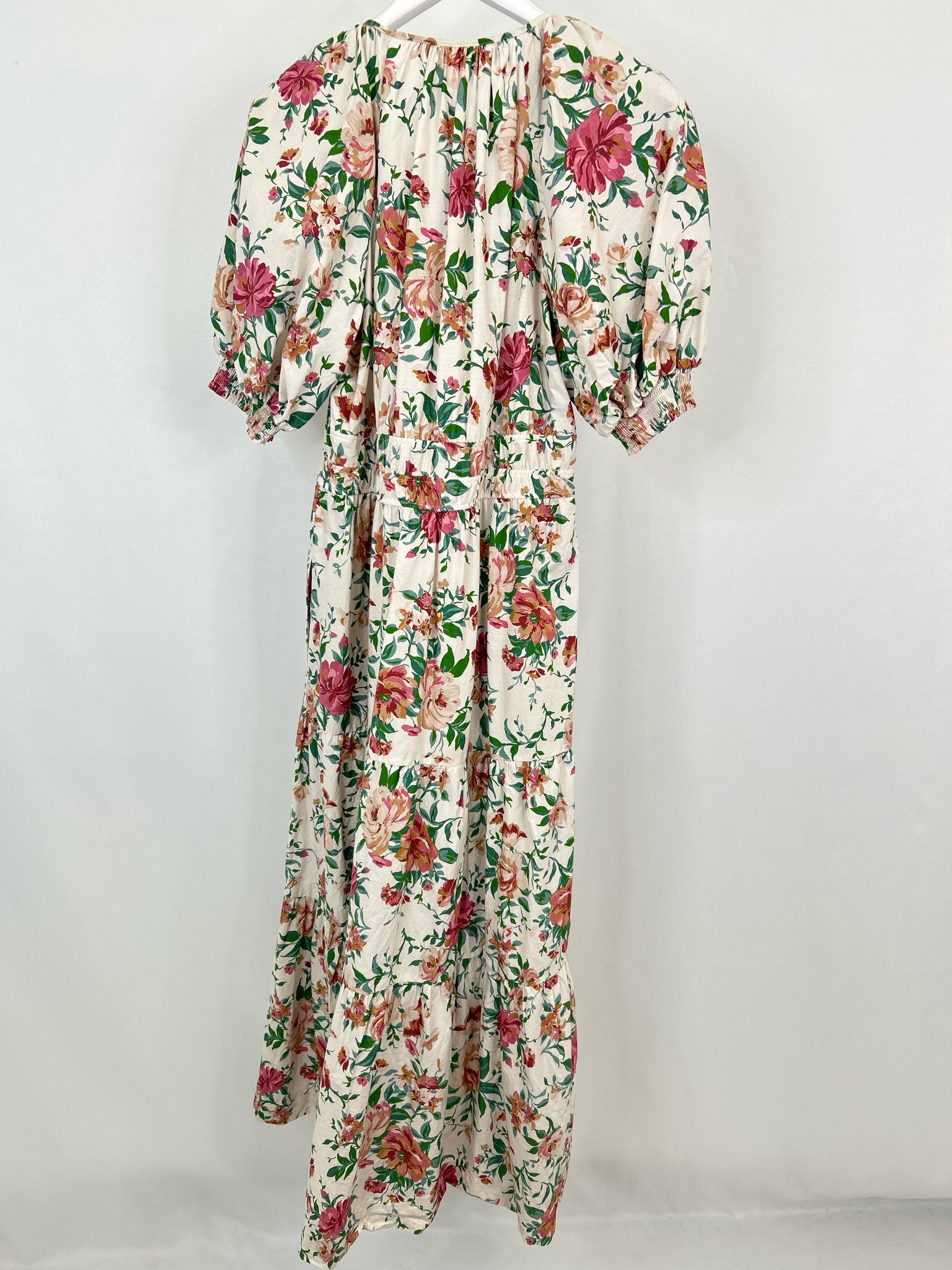 BY ANTHROPOLGIE Size L Green Floral Women Dress