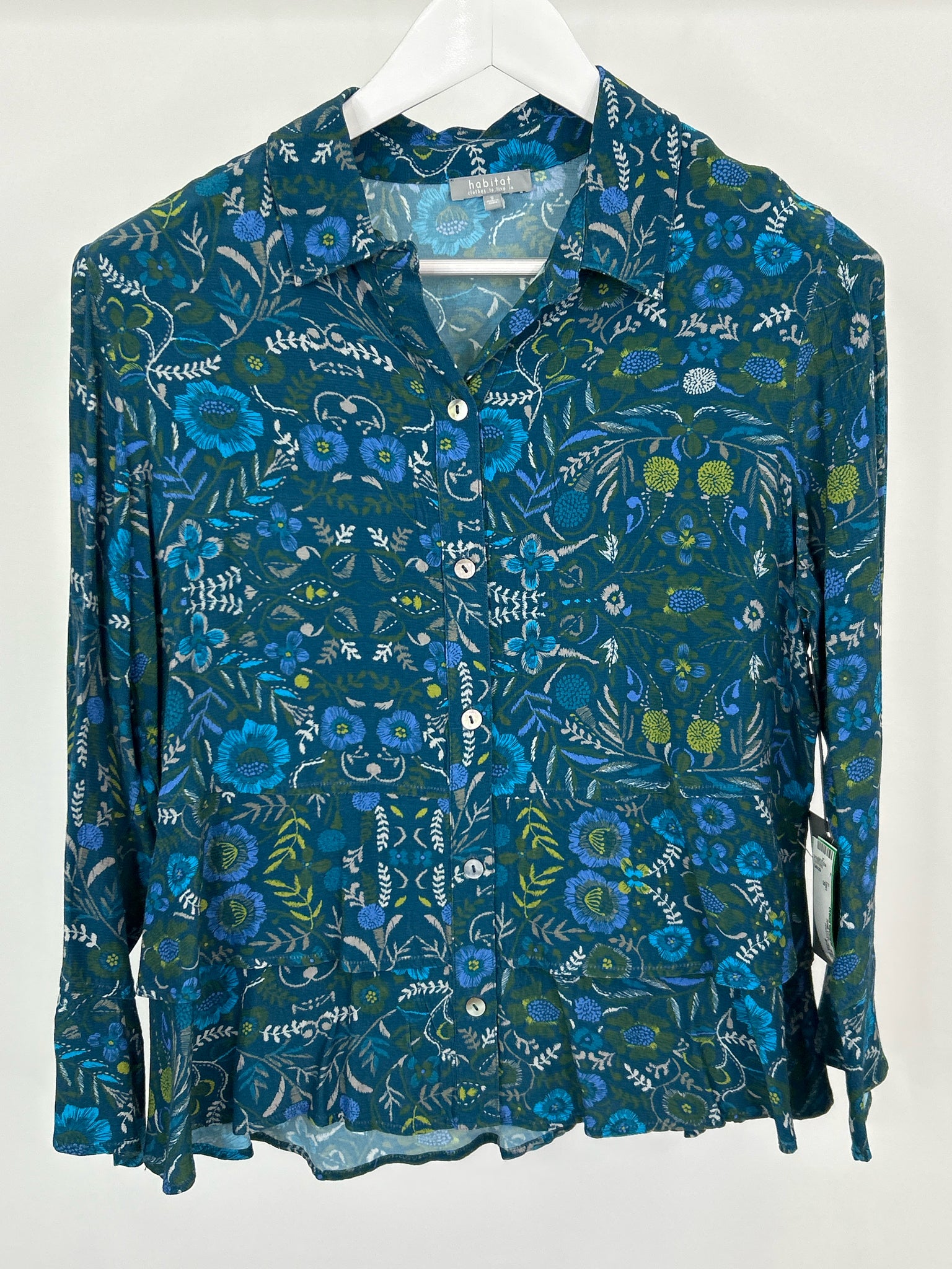 HABITAT Size S Blue floral Women Shirt