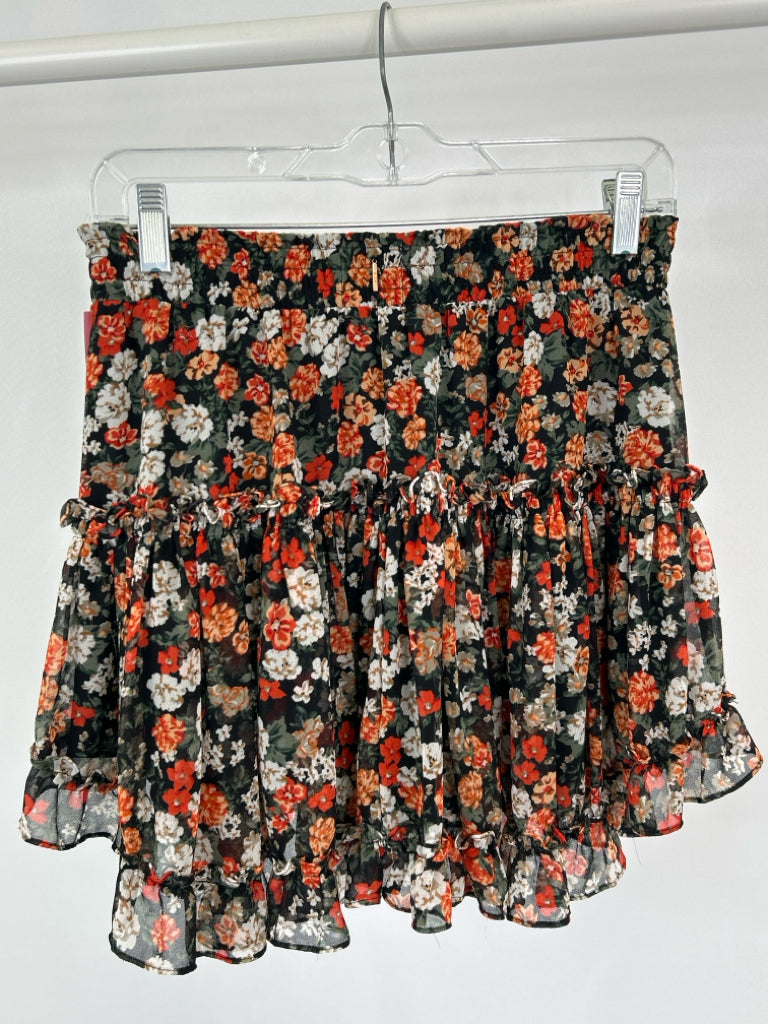 MISA Size S Black Floral Women's Skirt