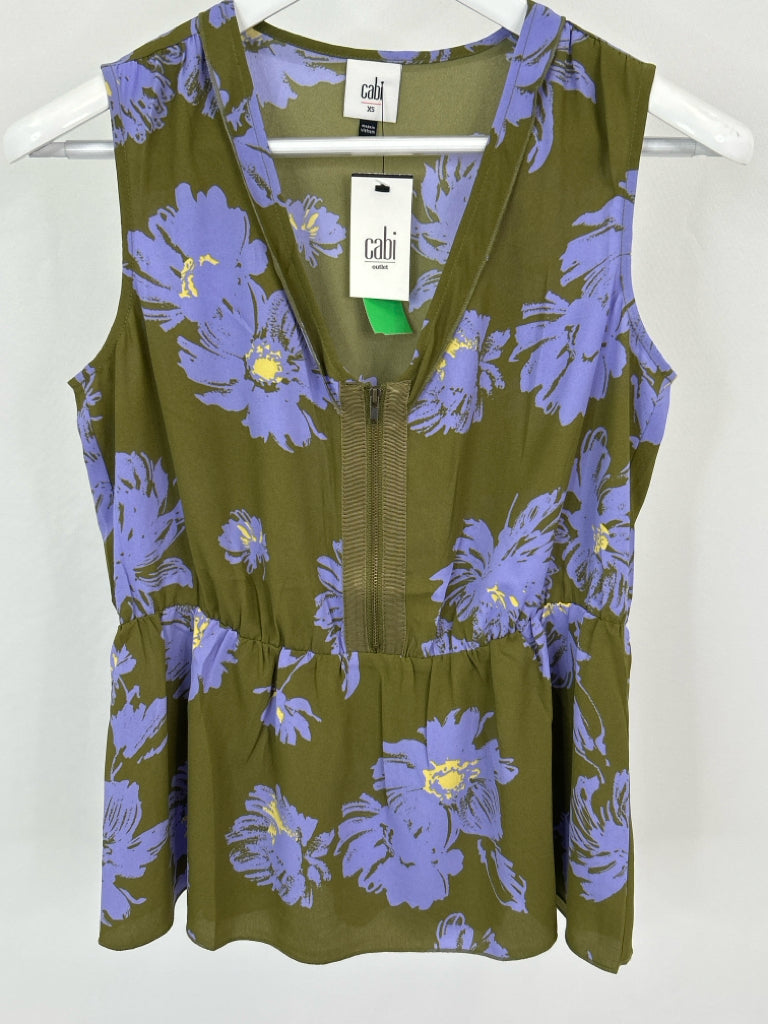 CABI Women Size XS Green and Purple Top