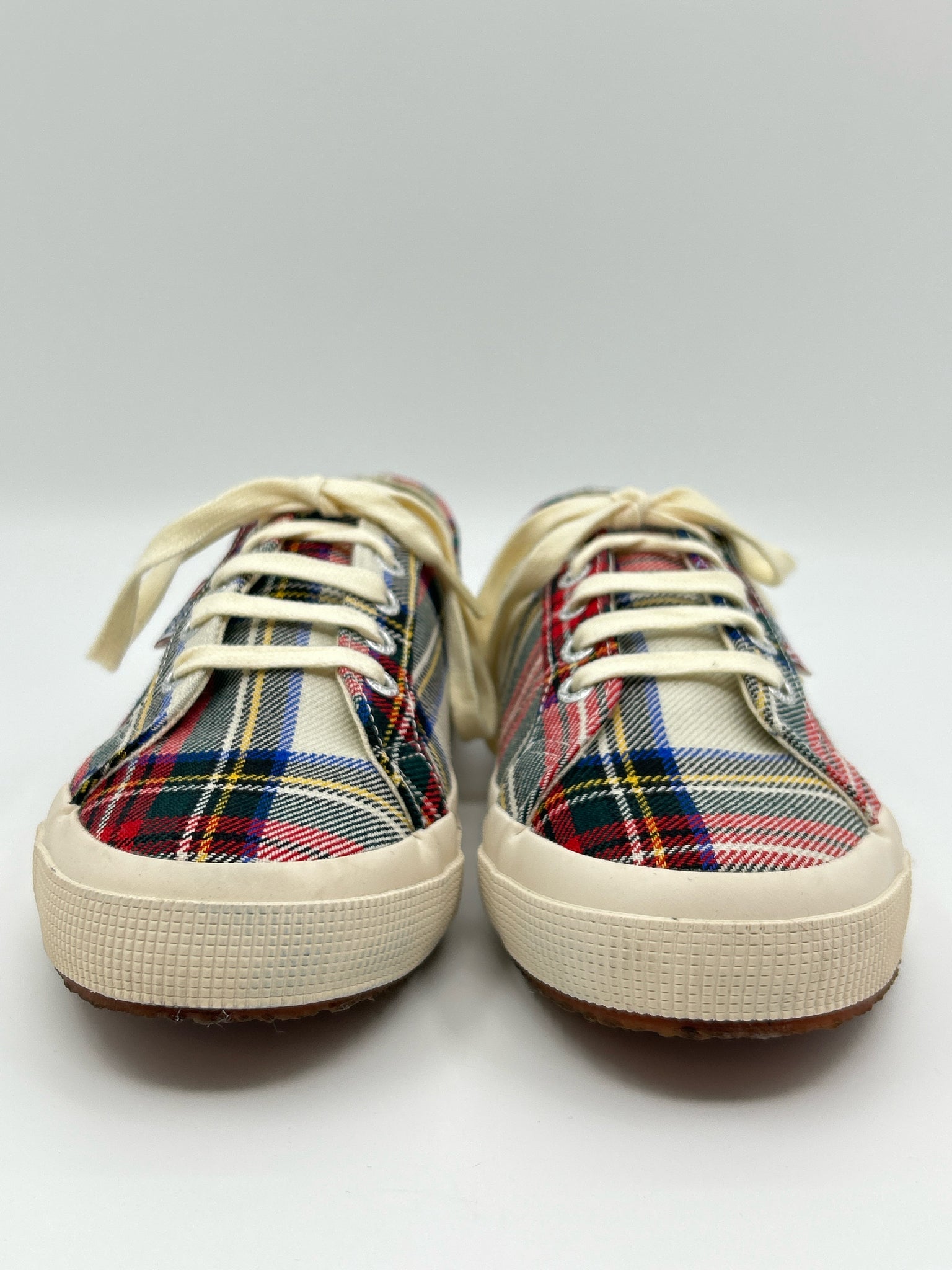 SUPERGA Size 7.5 Red Plaid Women Sneakers