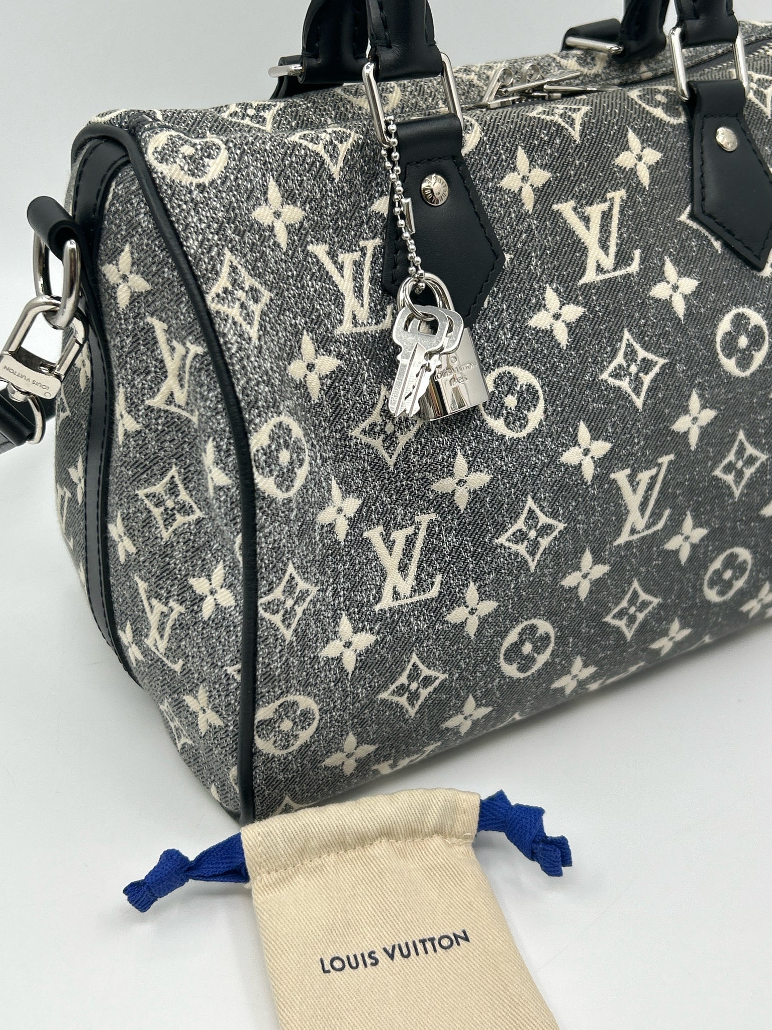 LOUIS VUITTON Black and White Women Purse
