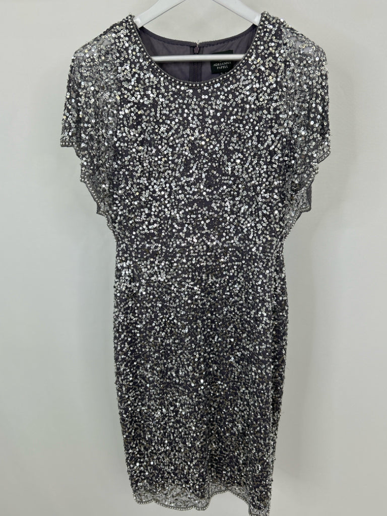 ADRIANNA PAPELL Women Size 10 Grey Dress