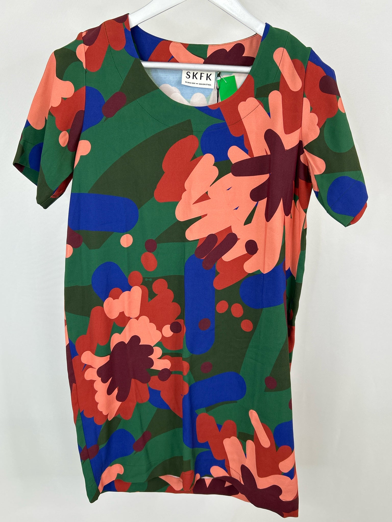 SKFK Size 6 Green Print Women Dress NWT