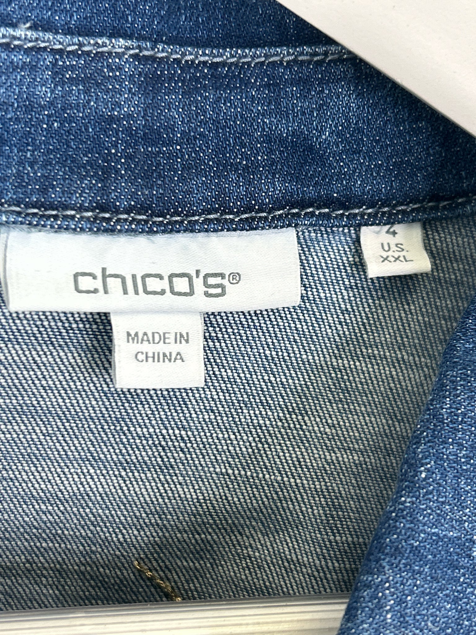 CHICO'S Size XXL BLUE DENIM Women Jacket