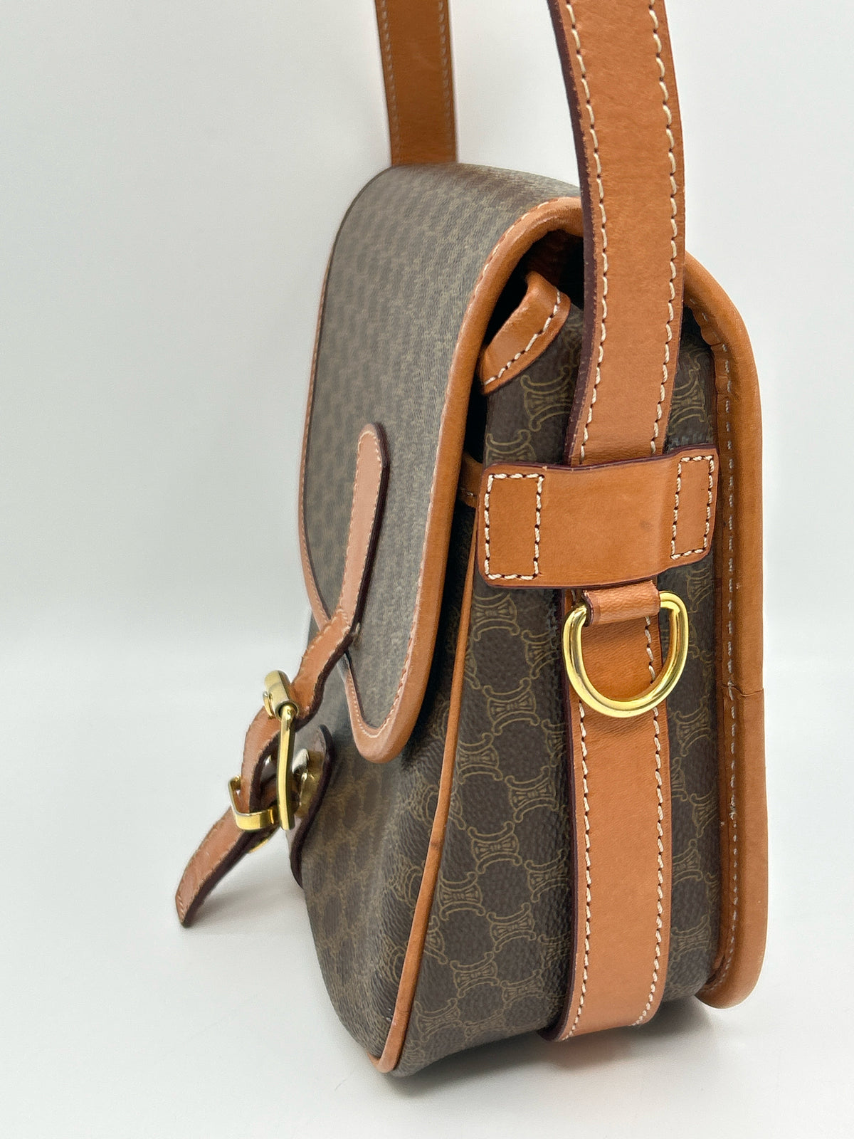 CELINE Brown Print Women Purse