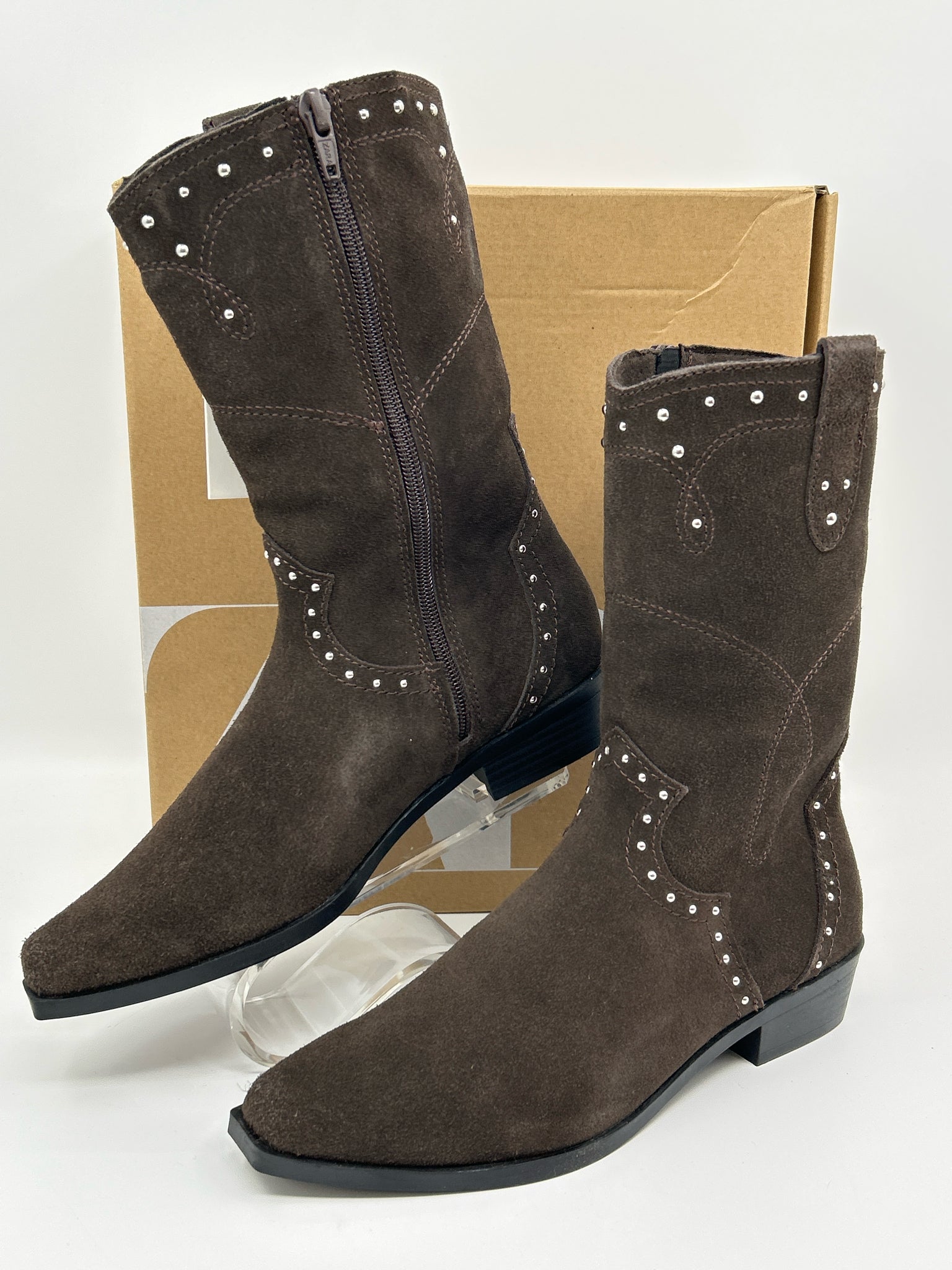 ZARA Size 36 DARK BROWN Women Boots