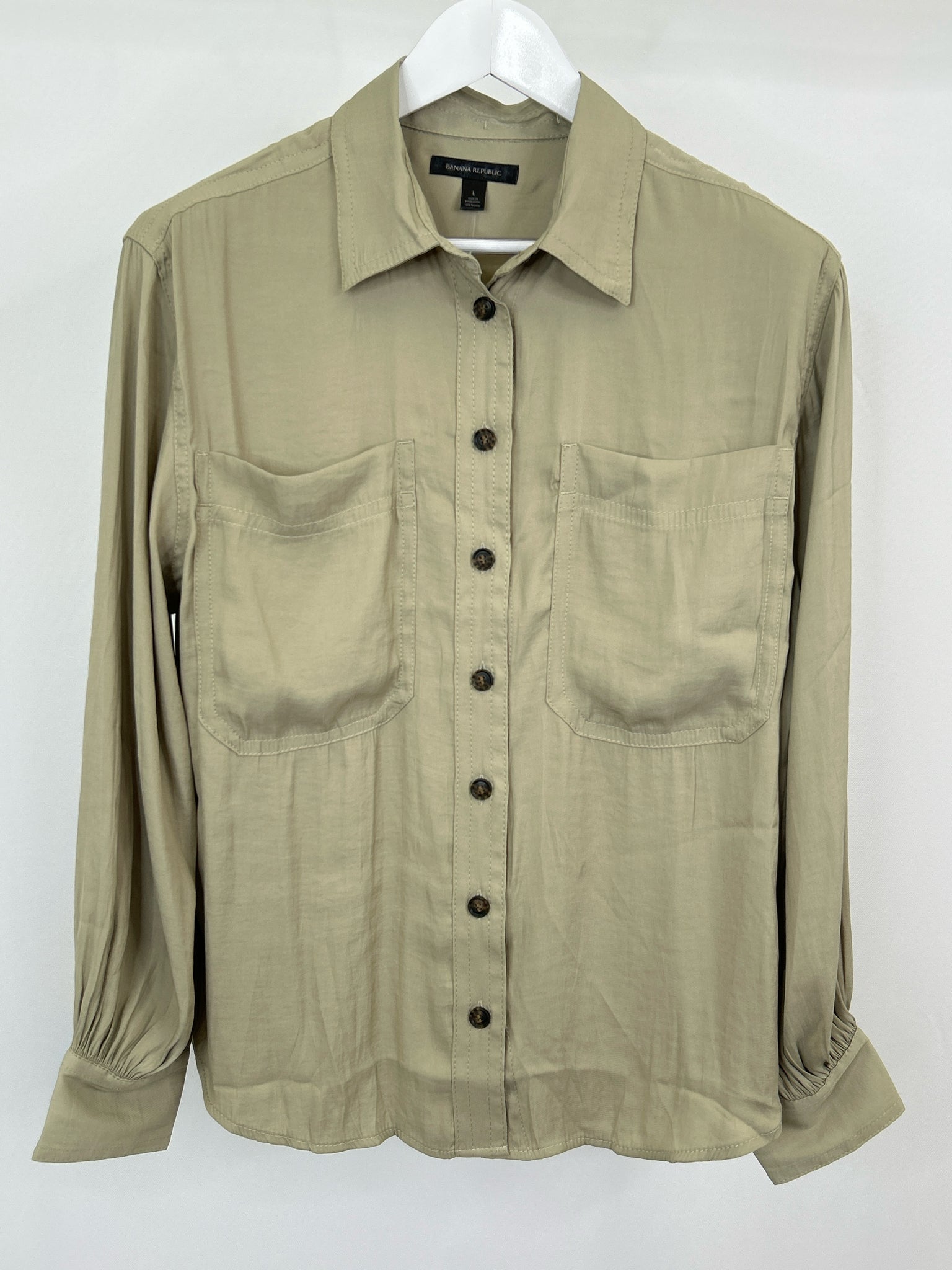 BANANA REPUBLIC Size L Pale Green Women Blouse