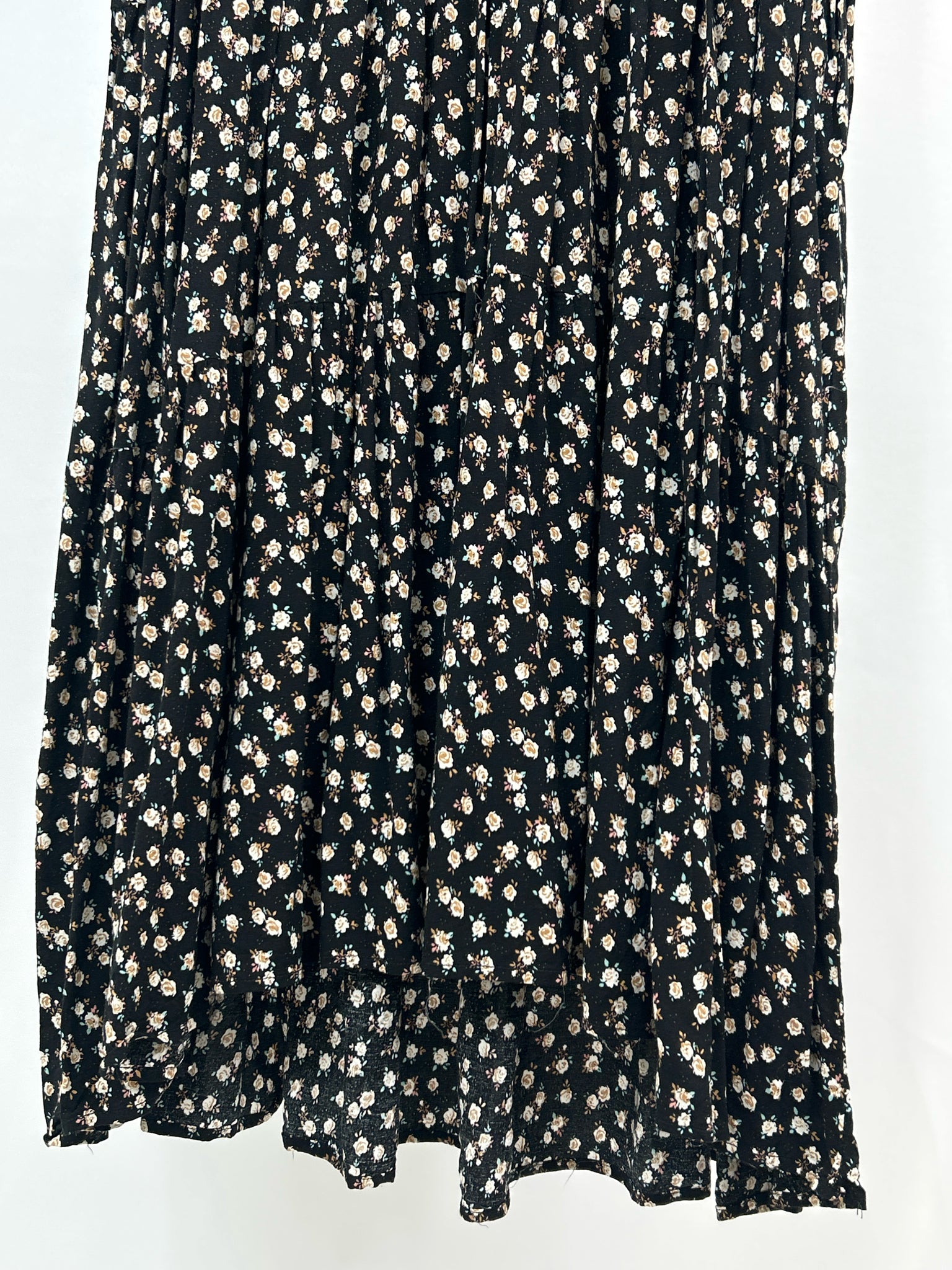 NATURAL LIFE Size M Black Floral Women Dress
