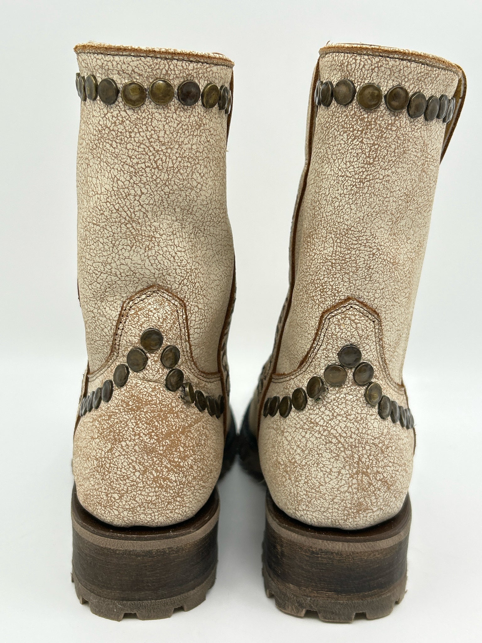 OLD GRINGO Size 7B CREAM AND BROWN Women Boots