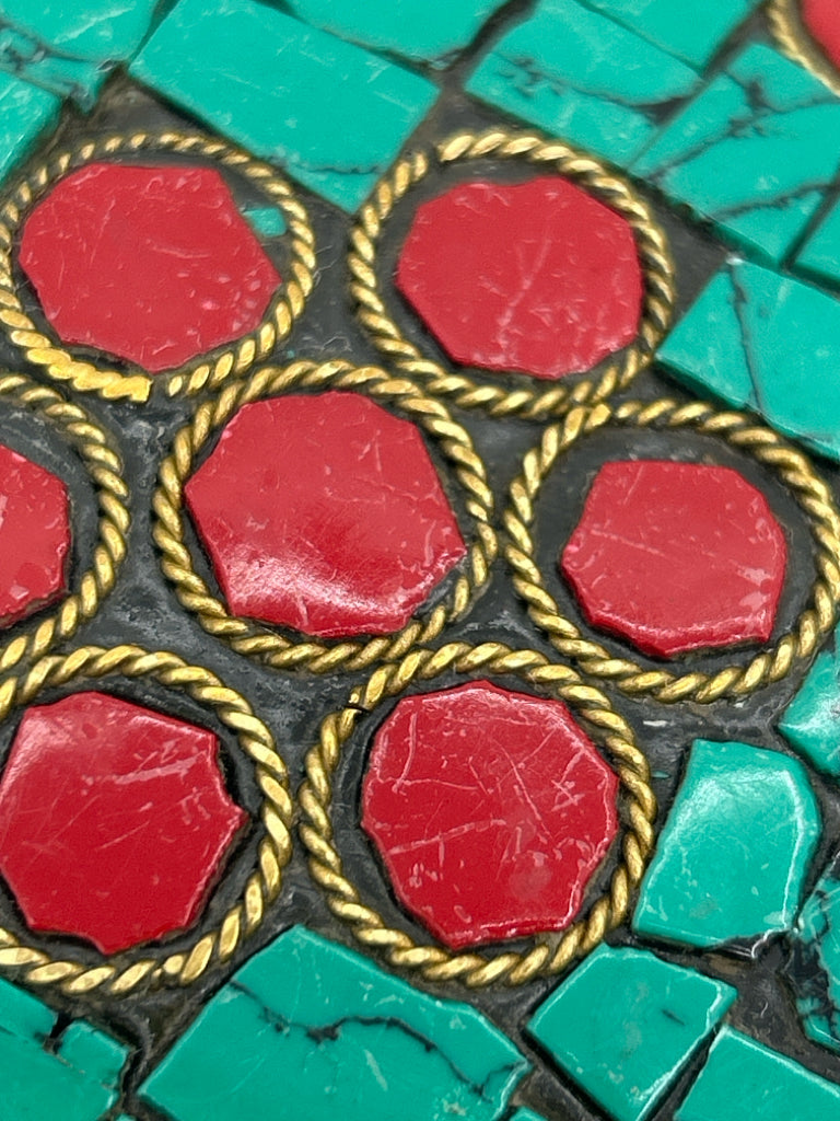 ANTIK KRAFT Teal and Red Women's Purse
