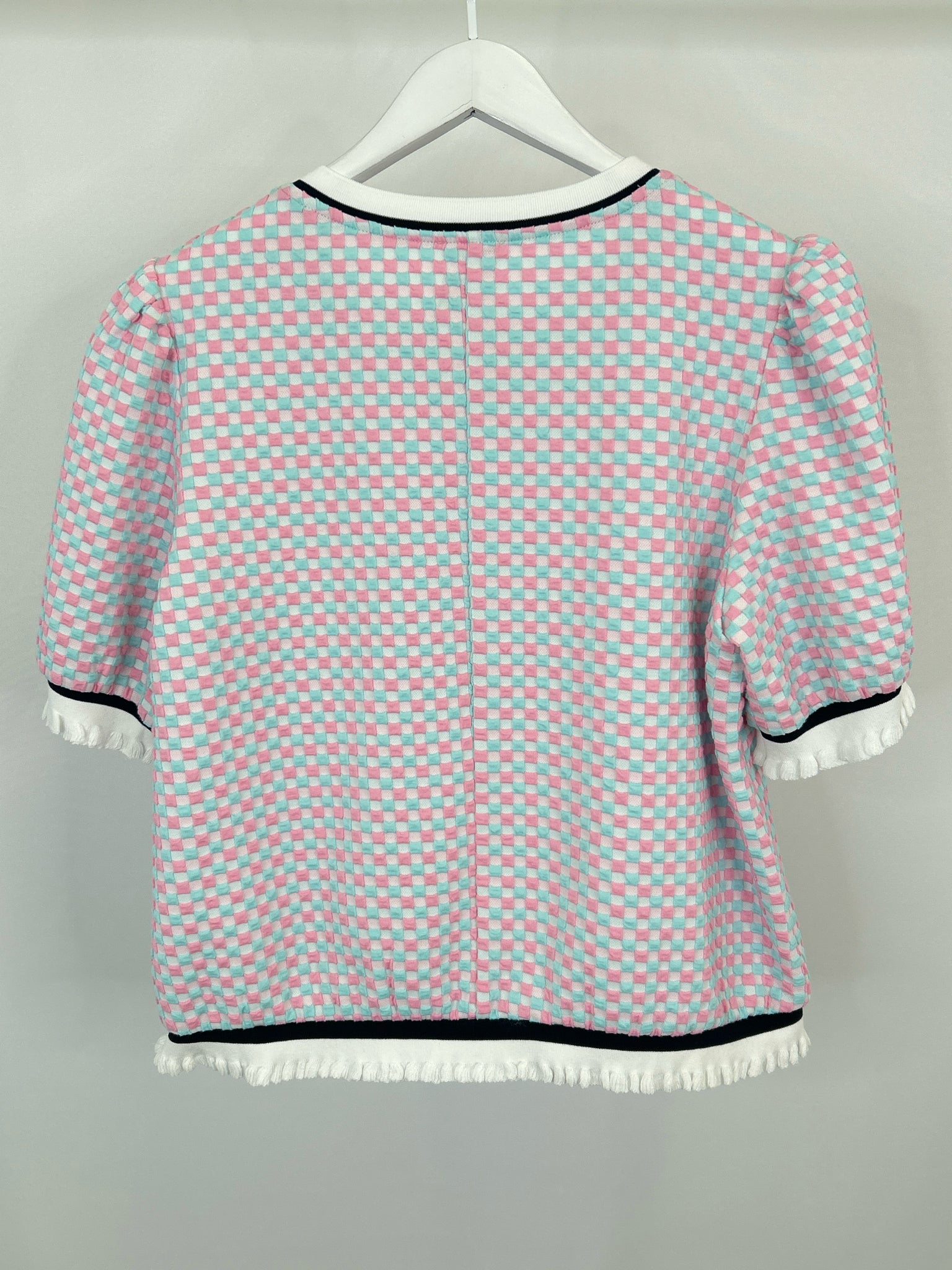 VOY Size L Pink and Baby Blue Women Top