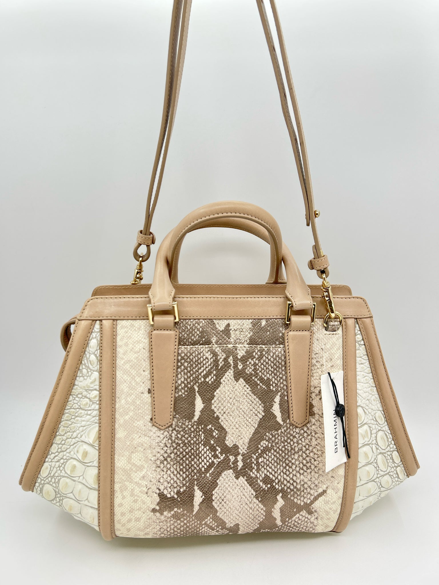 BRAHMIN NWT Beige Print Women Purse