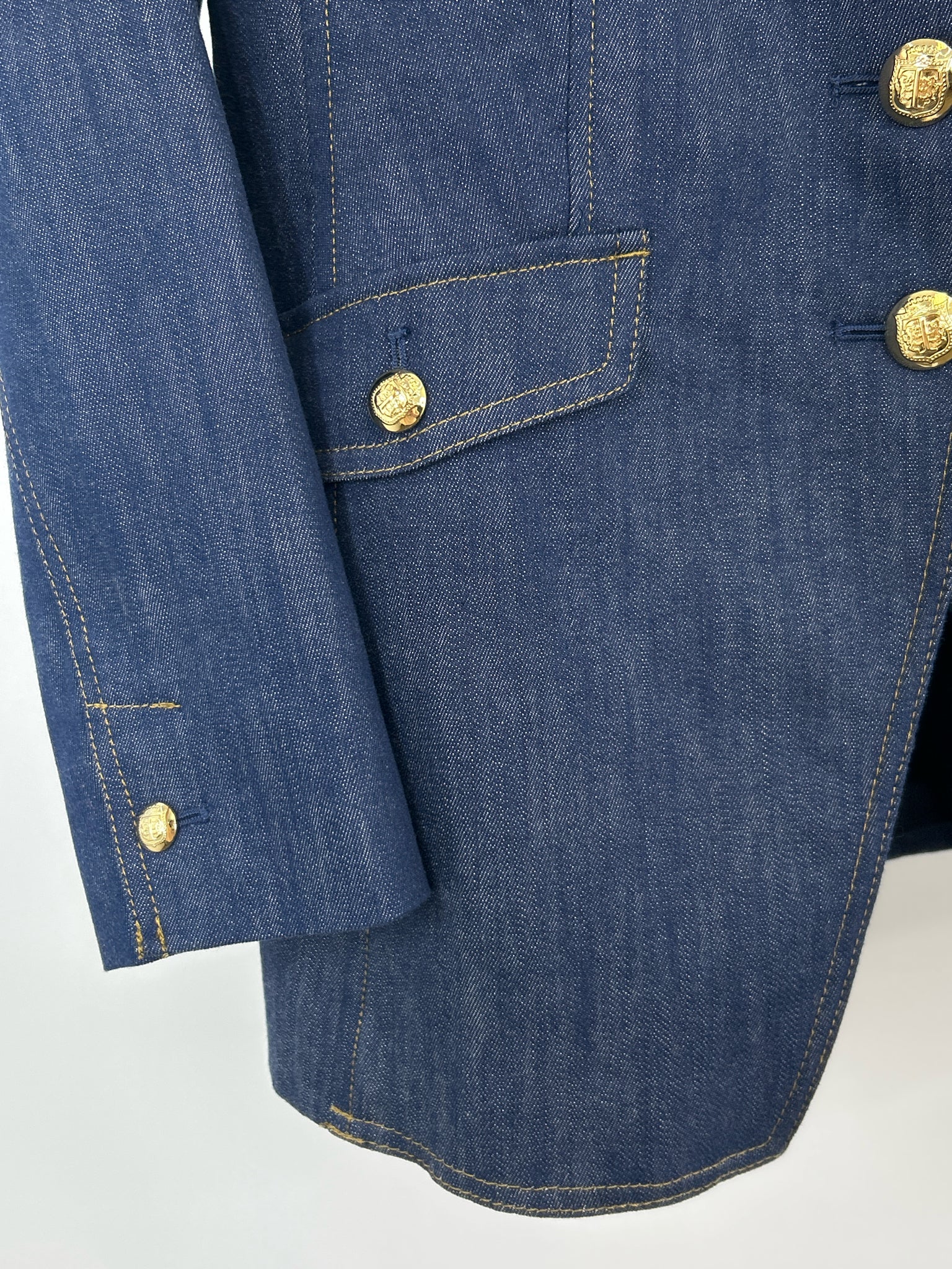 TALBOTS Size 10 BLUE DENIM Women Blazer
