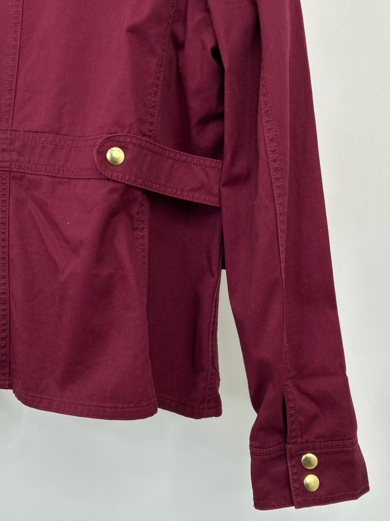 J CREW Women Size L Burgundy Downtown Field Jacket