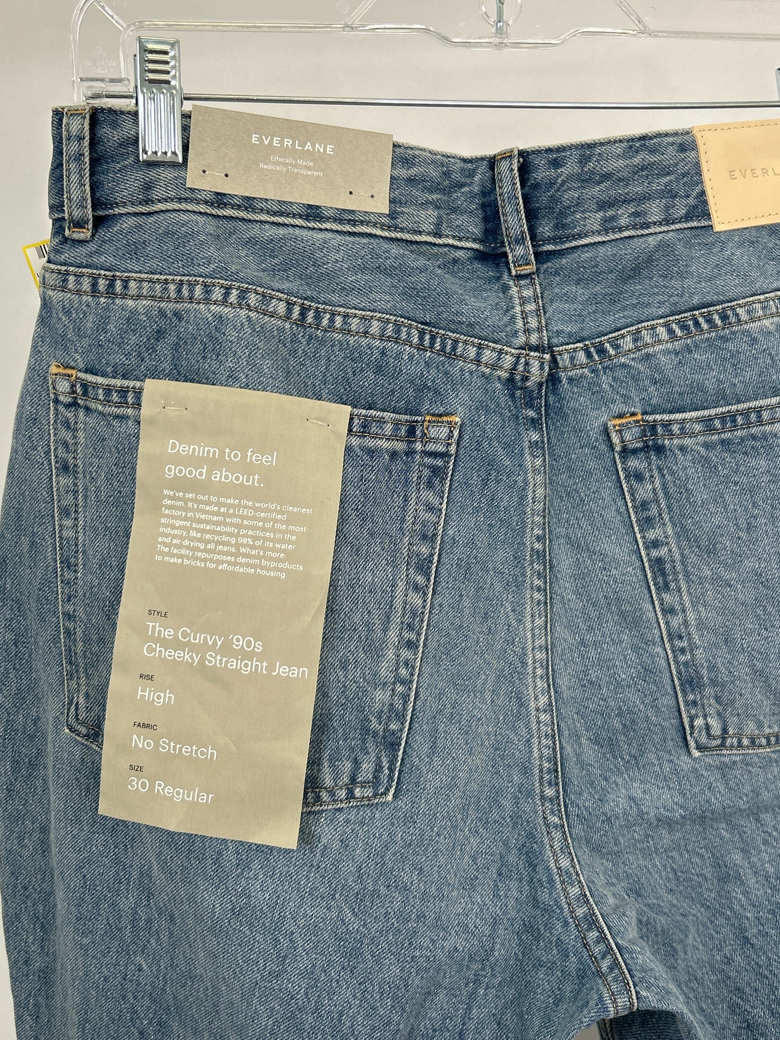 EVERLANE Size 30/10 Blue Denim Women Jeans NWT