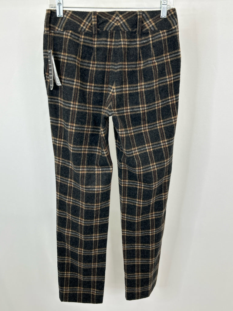 2 B RYCH Women Size 6 Black Plaid Pants NWT