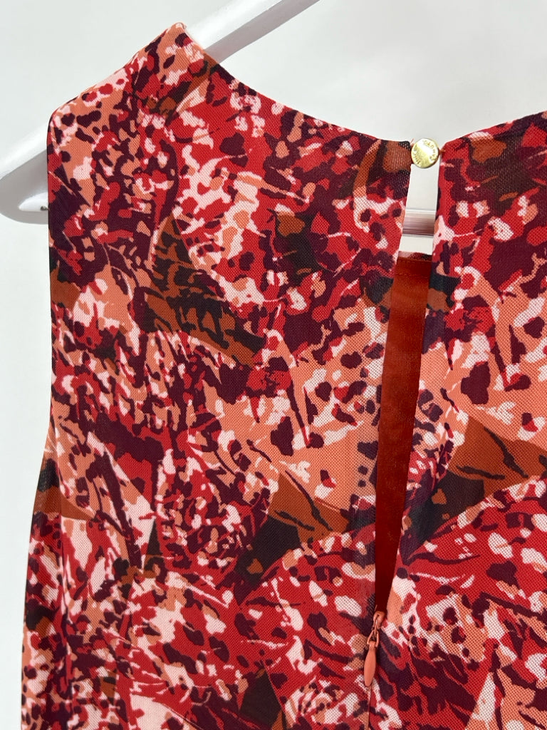 VINCE CAMUTO Size 14 Orange Print Women's Dress