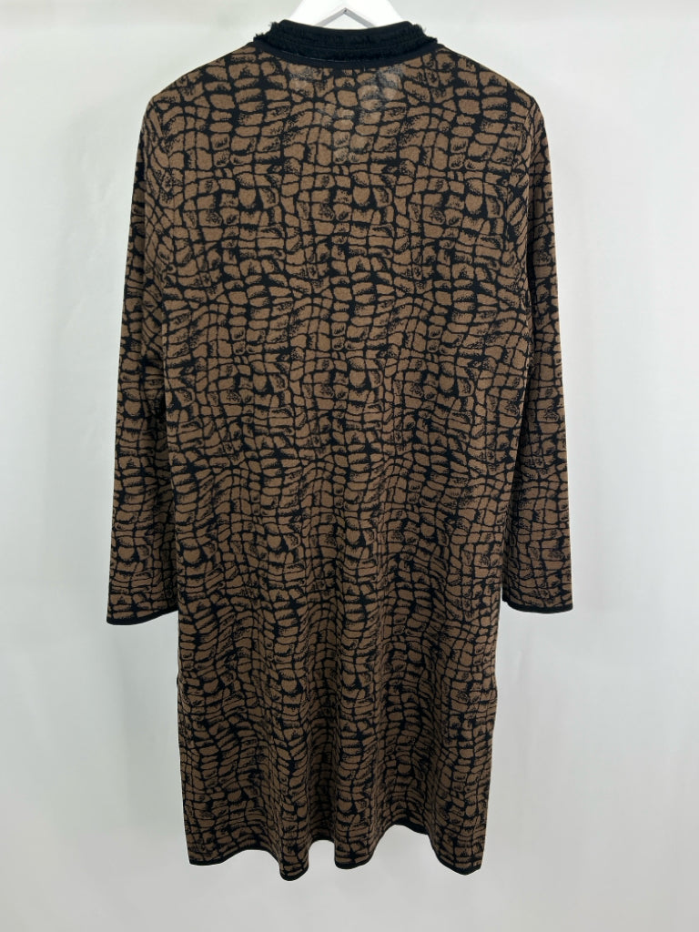 MISOOK Women Size 1X Brown and Black Duster