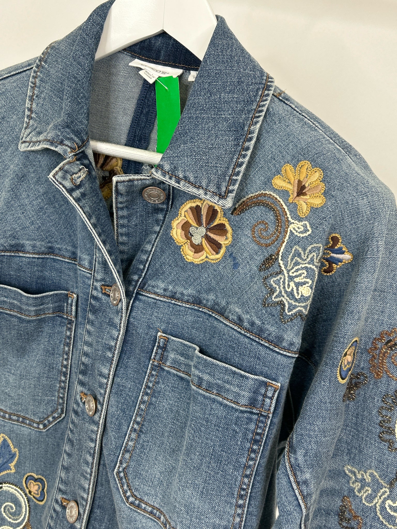 CHICO'S Size M BLUE DENIM Women Jacket