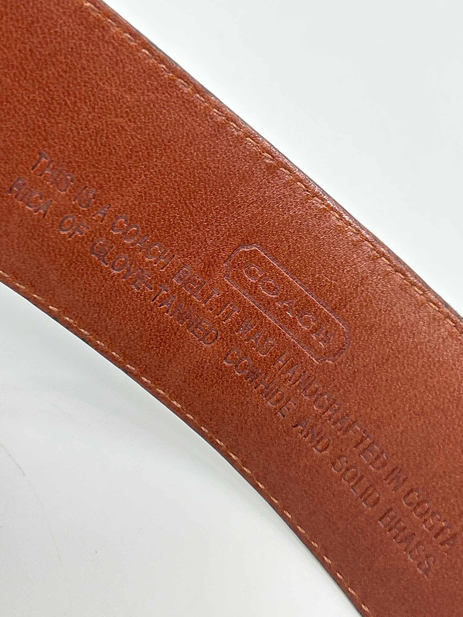 COACH Size Medium Blue Leather Belt