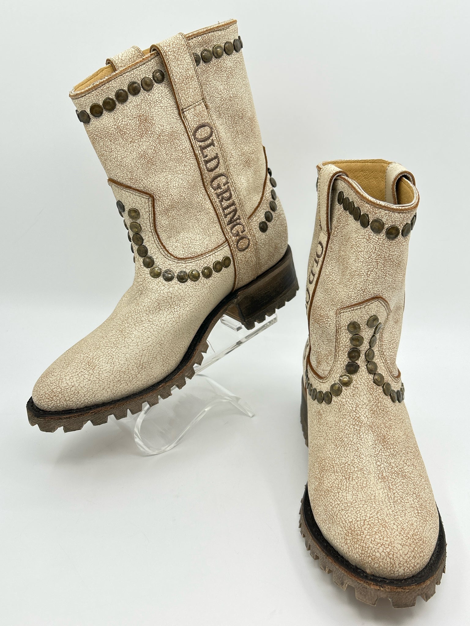 OLD GRINGO Size 7B CREAM AND BROWN Women Boots