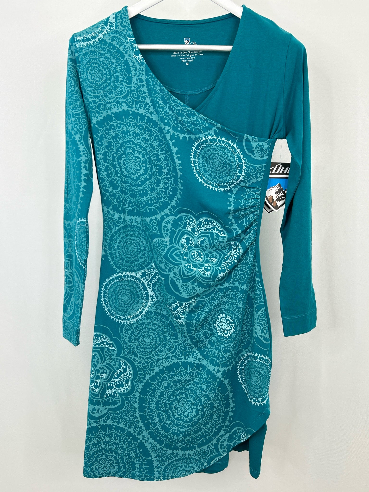KUHL Size M TEAL AND WHITE Women Dress