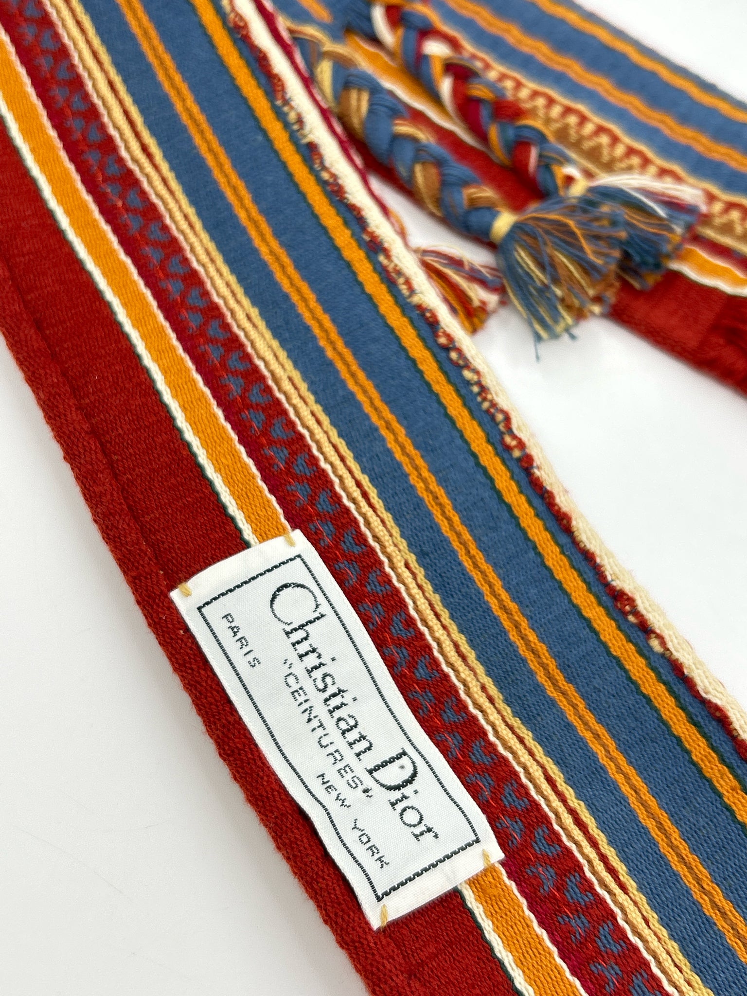 CHRISTIAN DIOR Red and Blue Belt