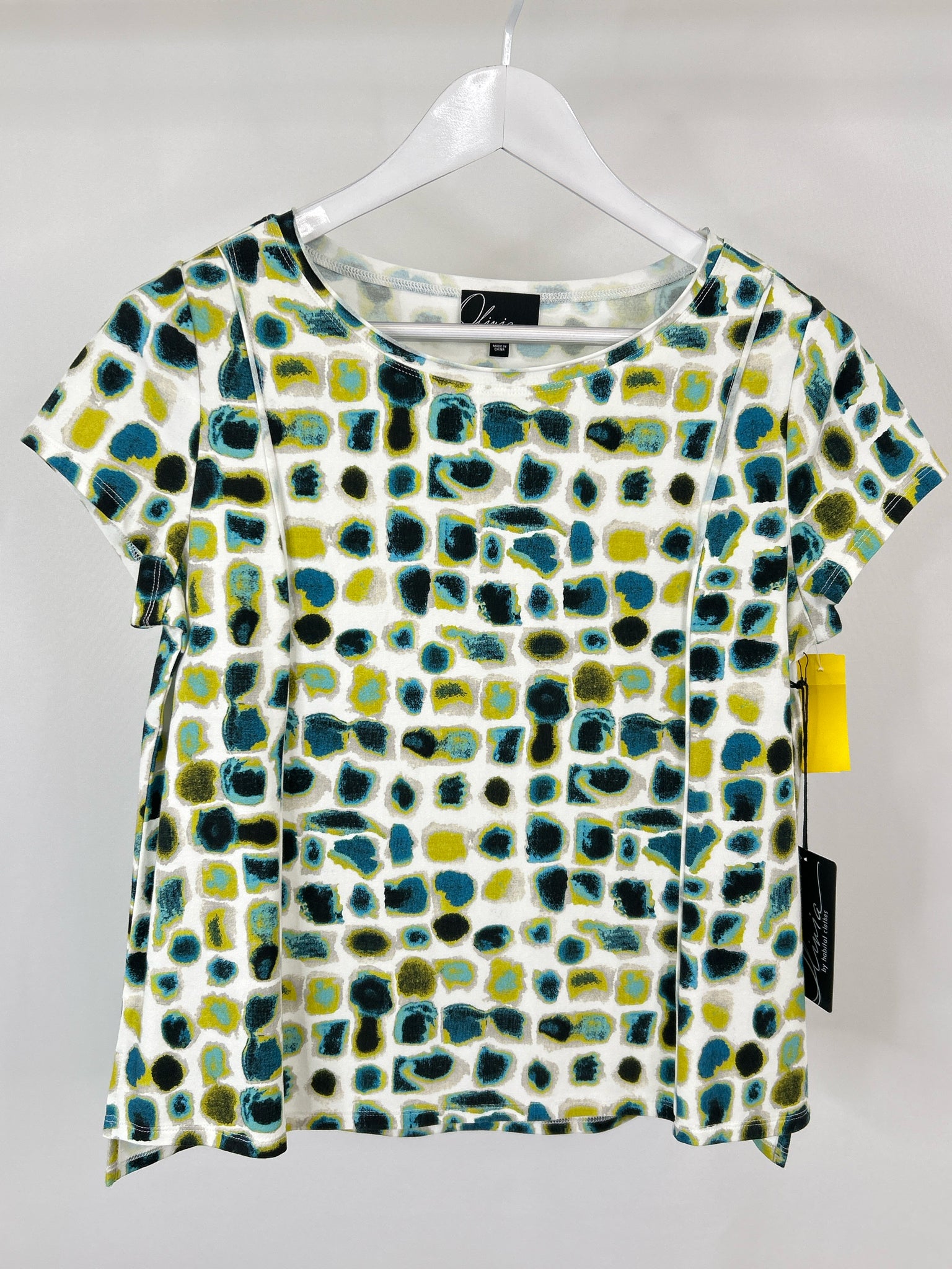 OLIVIA BY HABITAT CLOTHES Size S GREEN AND WHITE Women Top