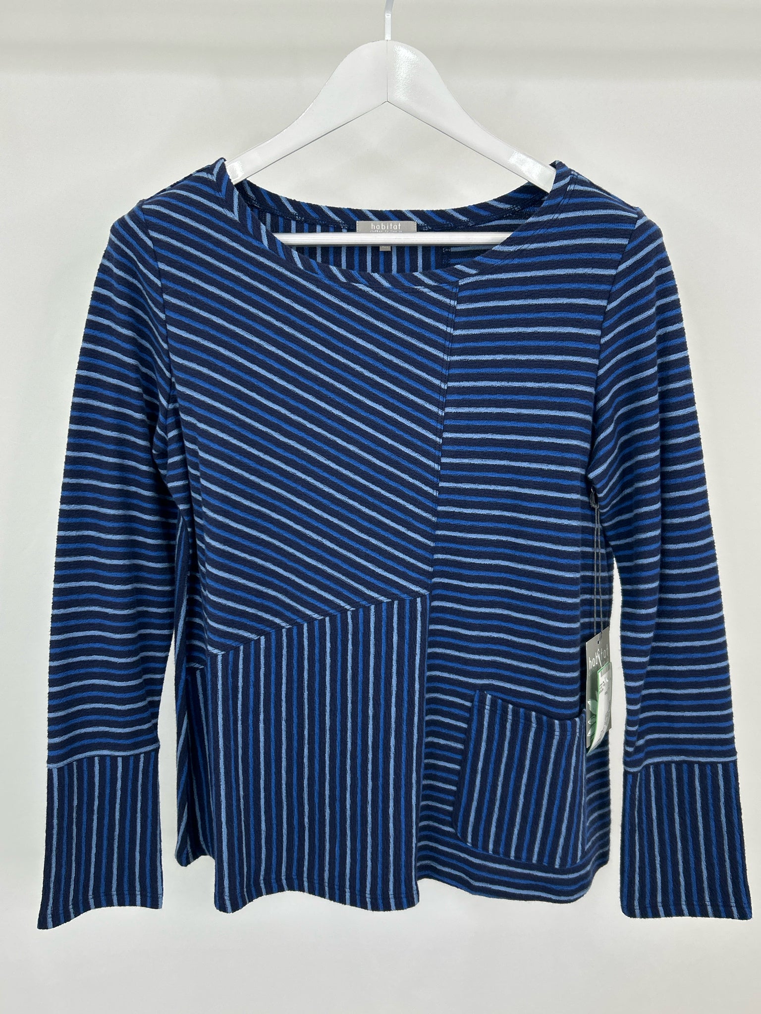 HABITAT Size S Blue Striped Women Top