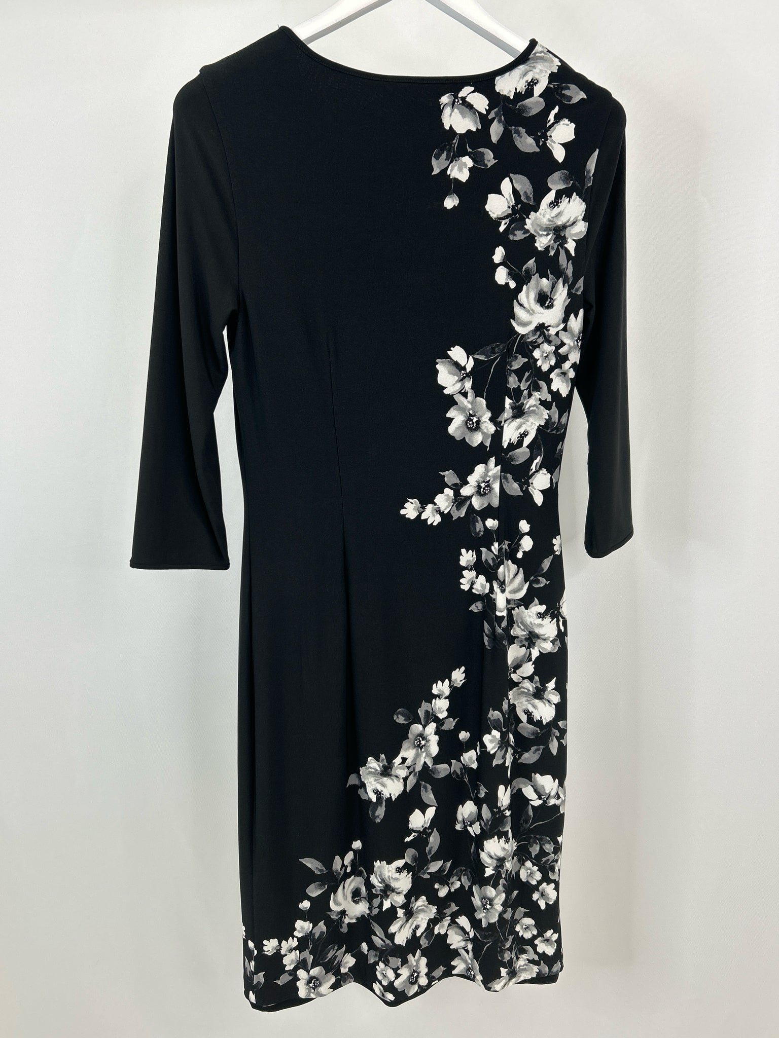 White House Black Market Size S Black Print Women Dress