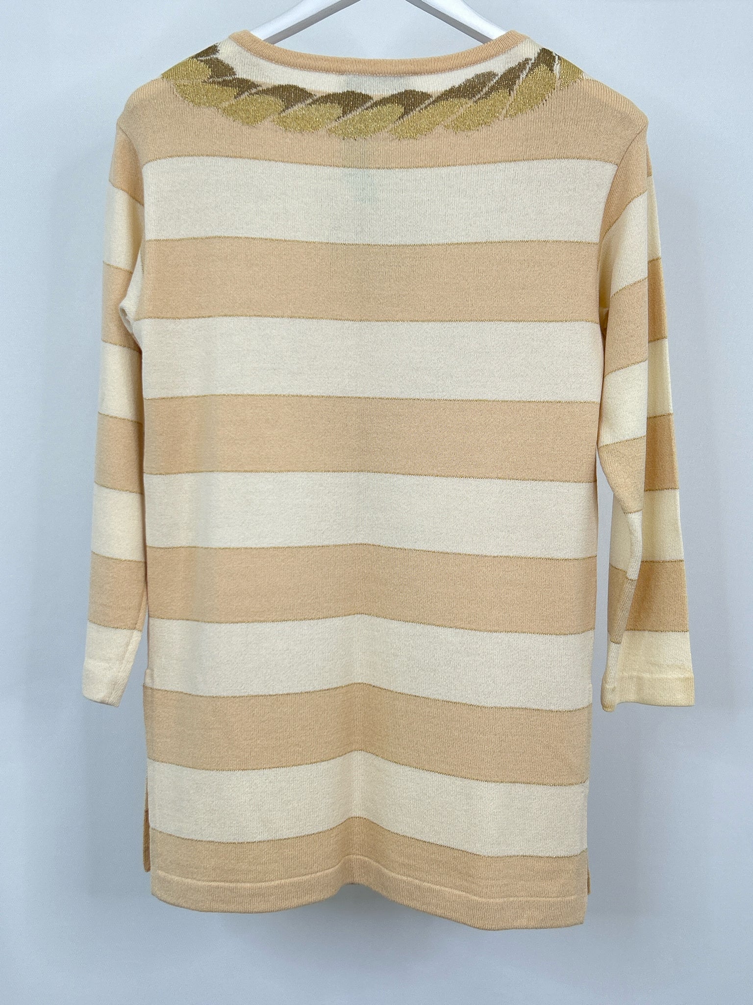ST JOHN COLLECTION Size S Beige striped Women Sweater