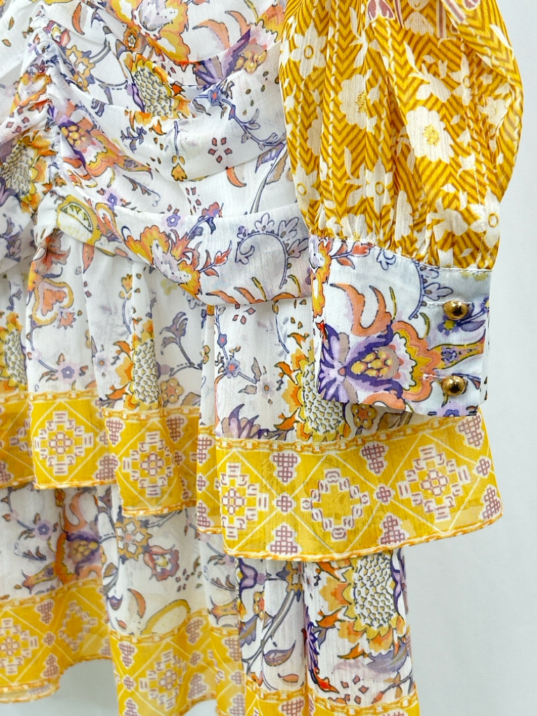BEULAH NWT Size L WHITE AND YELLOW Women's Dress