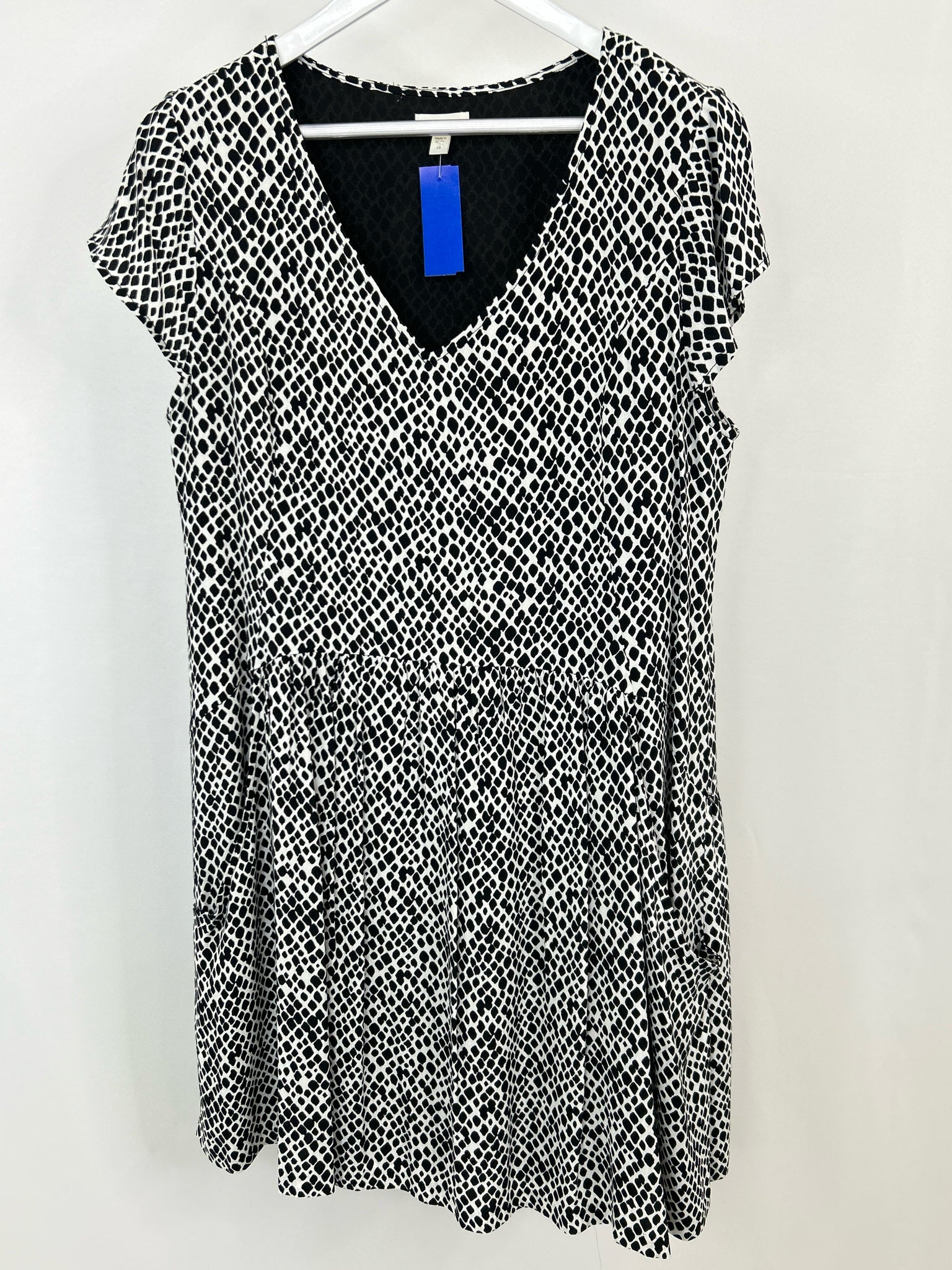 Garnet Hill Size 14 Black Print Women Dress