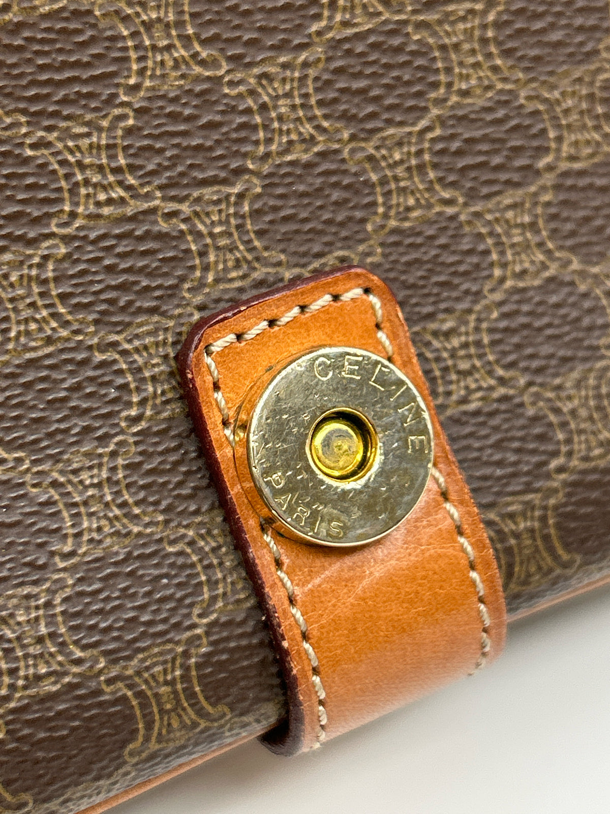 CELINE Brown Print Women Purse